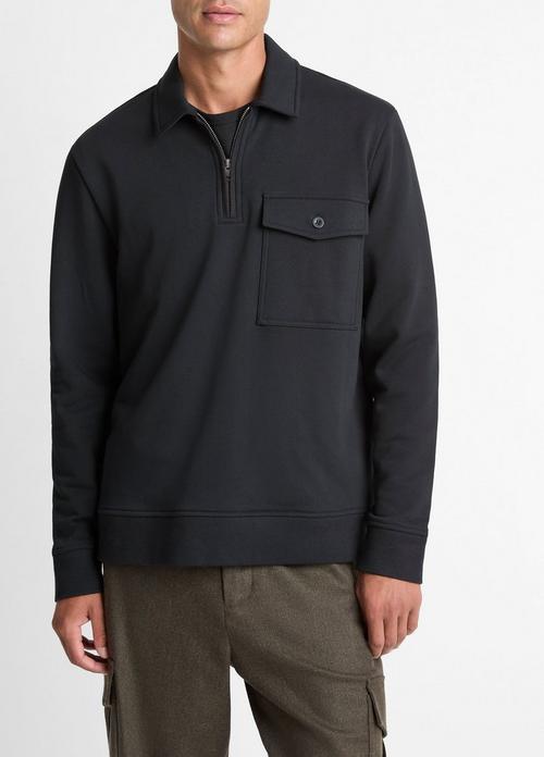Cotton-Blend French Terry Zip Polo Shirt