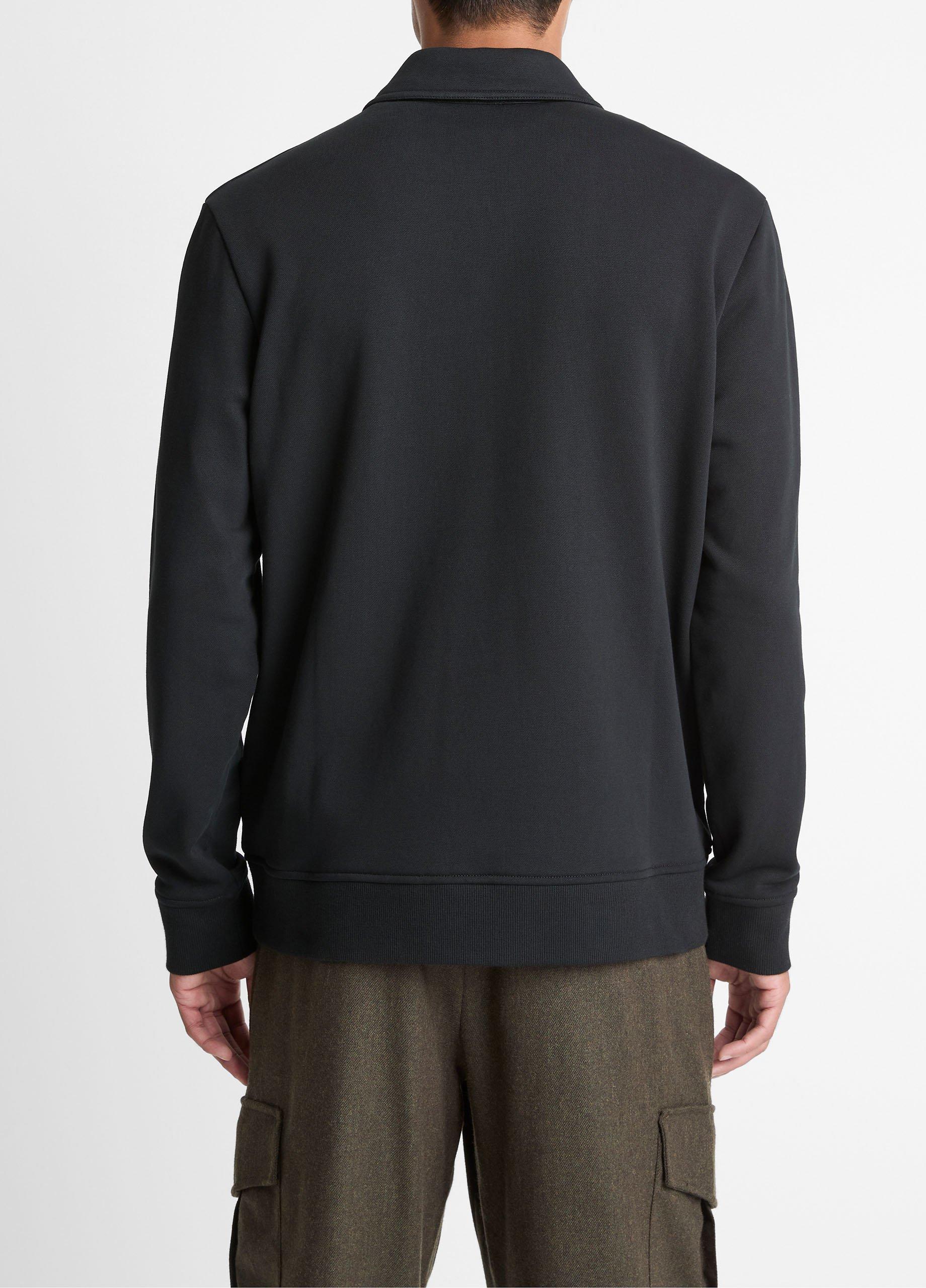 Cotton-Blend French Terry Zip Polo Shirt image number 2