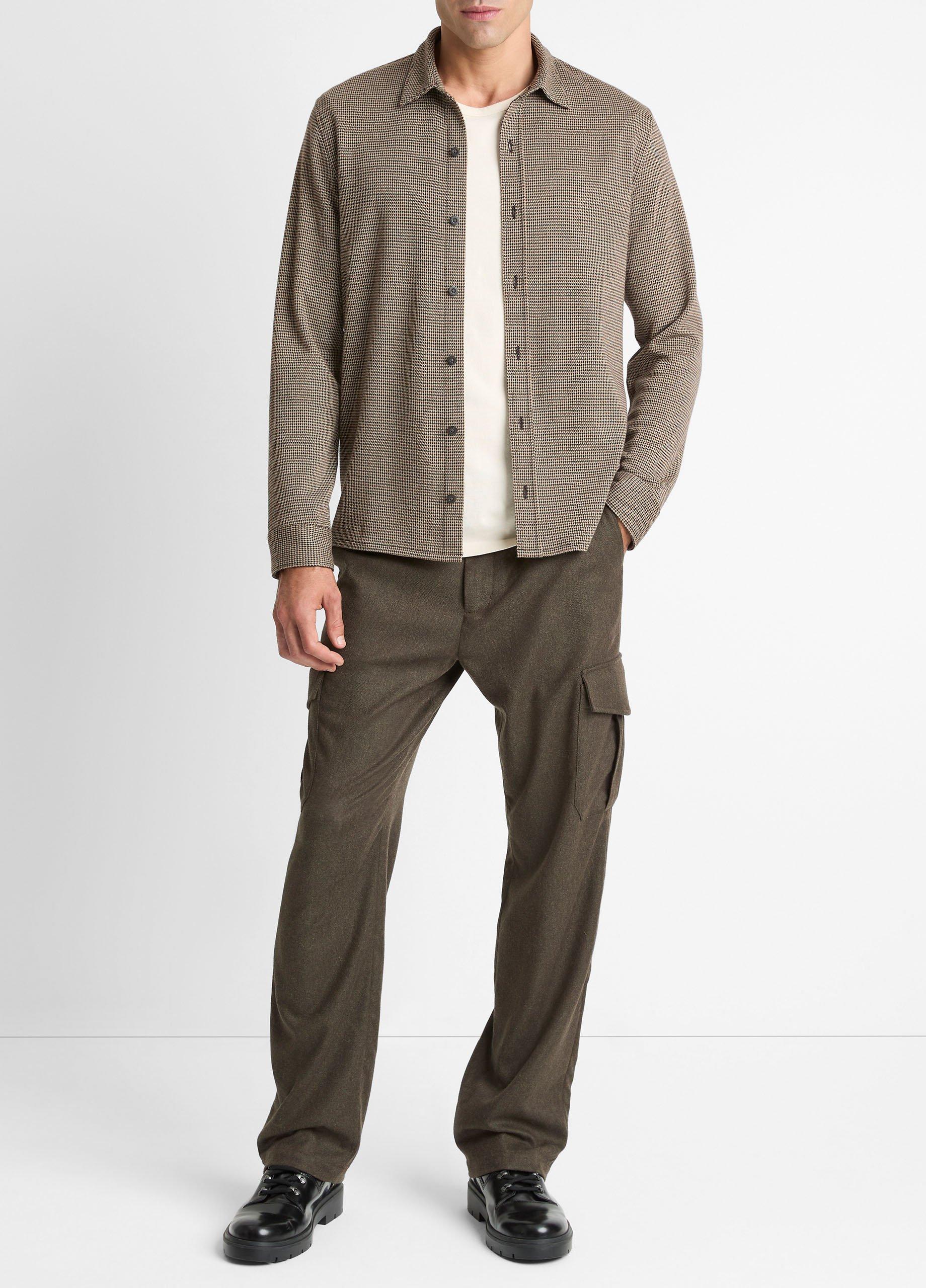 Houndstooth Cotton-Blend Button-Front Shirt image number 3