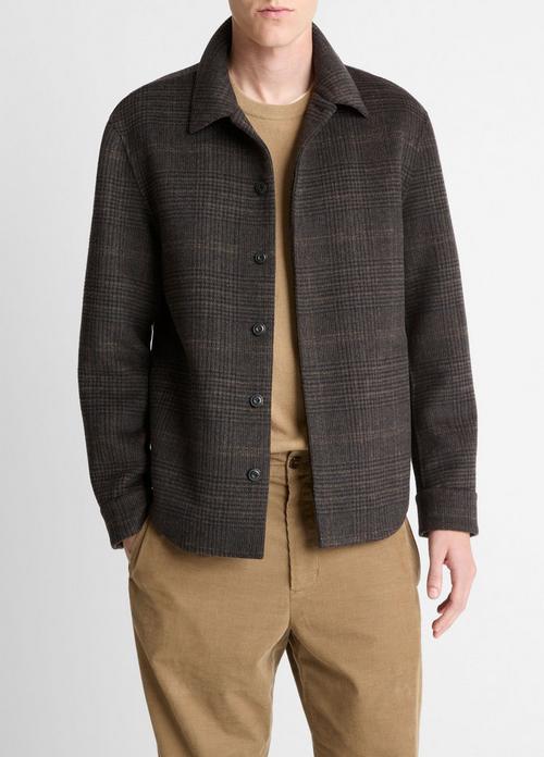 Plaid Splittable Wool-Blend Shirt Jacket