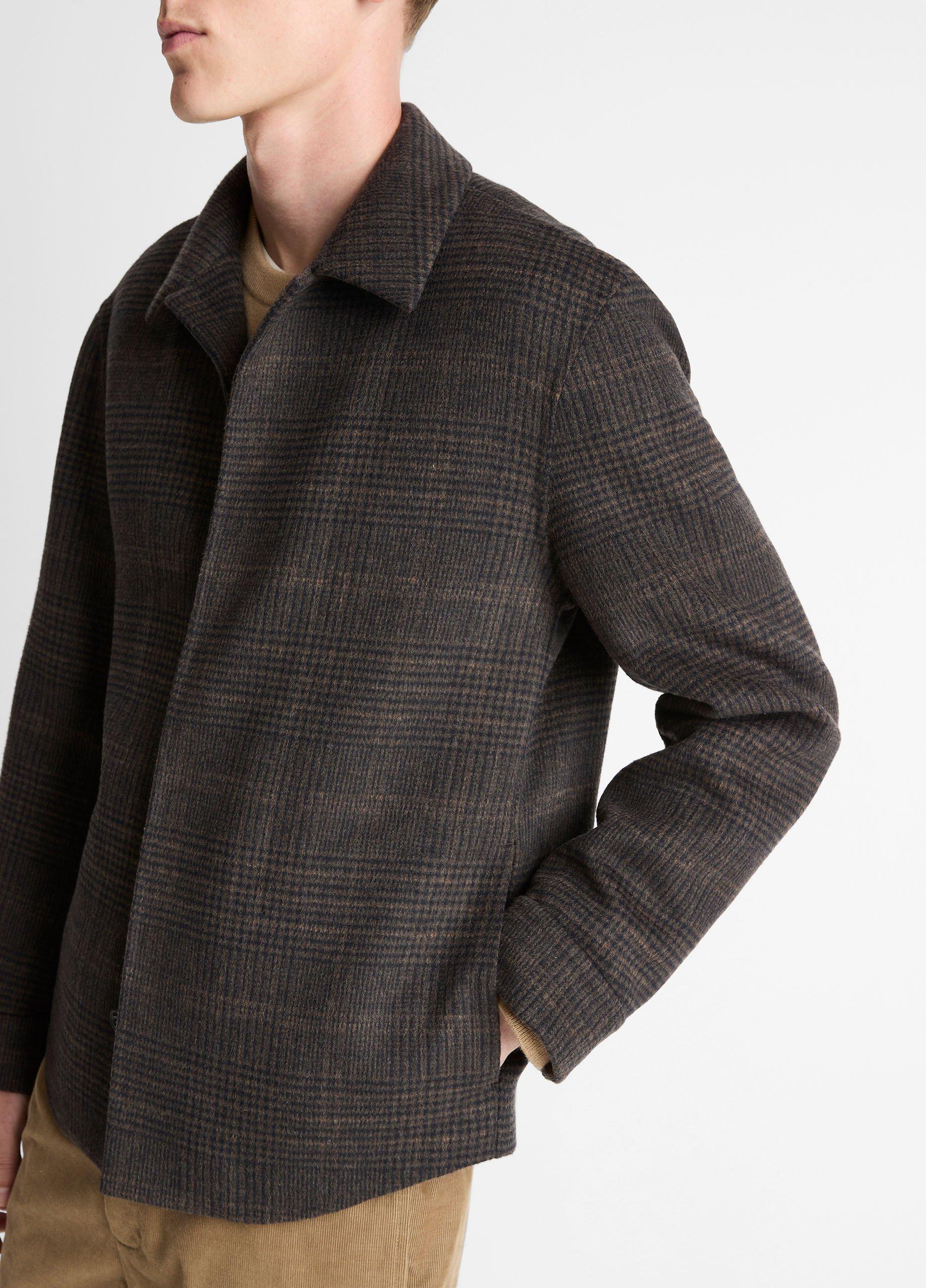 Plaid Splittable Wool-Blend Shirt Jacket image number 1