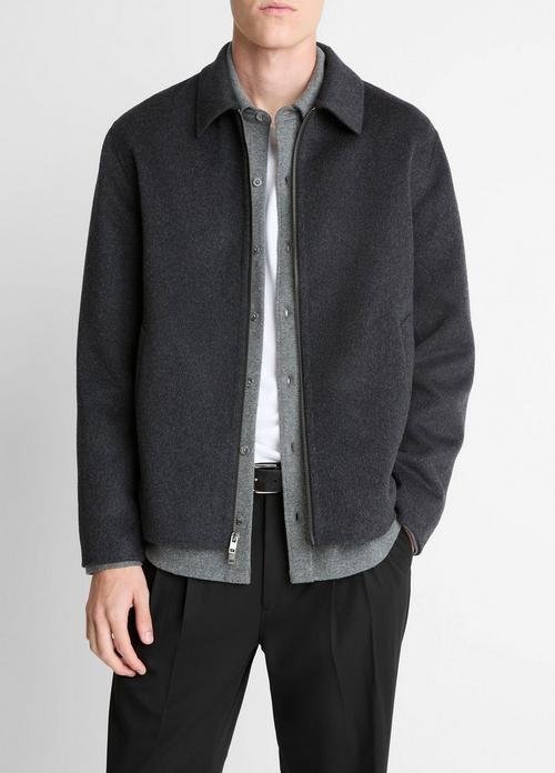 Splittable Wool-Blend Zip-Front Jacket