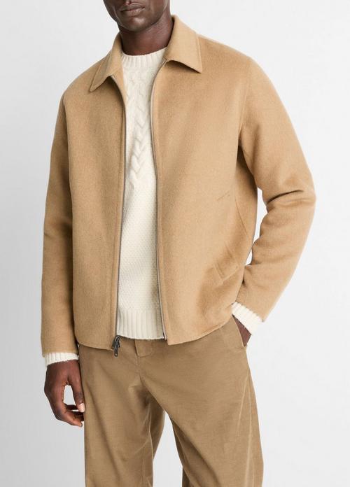 Splittable Wool-Blend Zip-Front Jacket