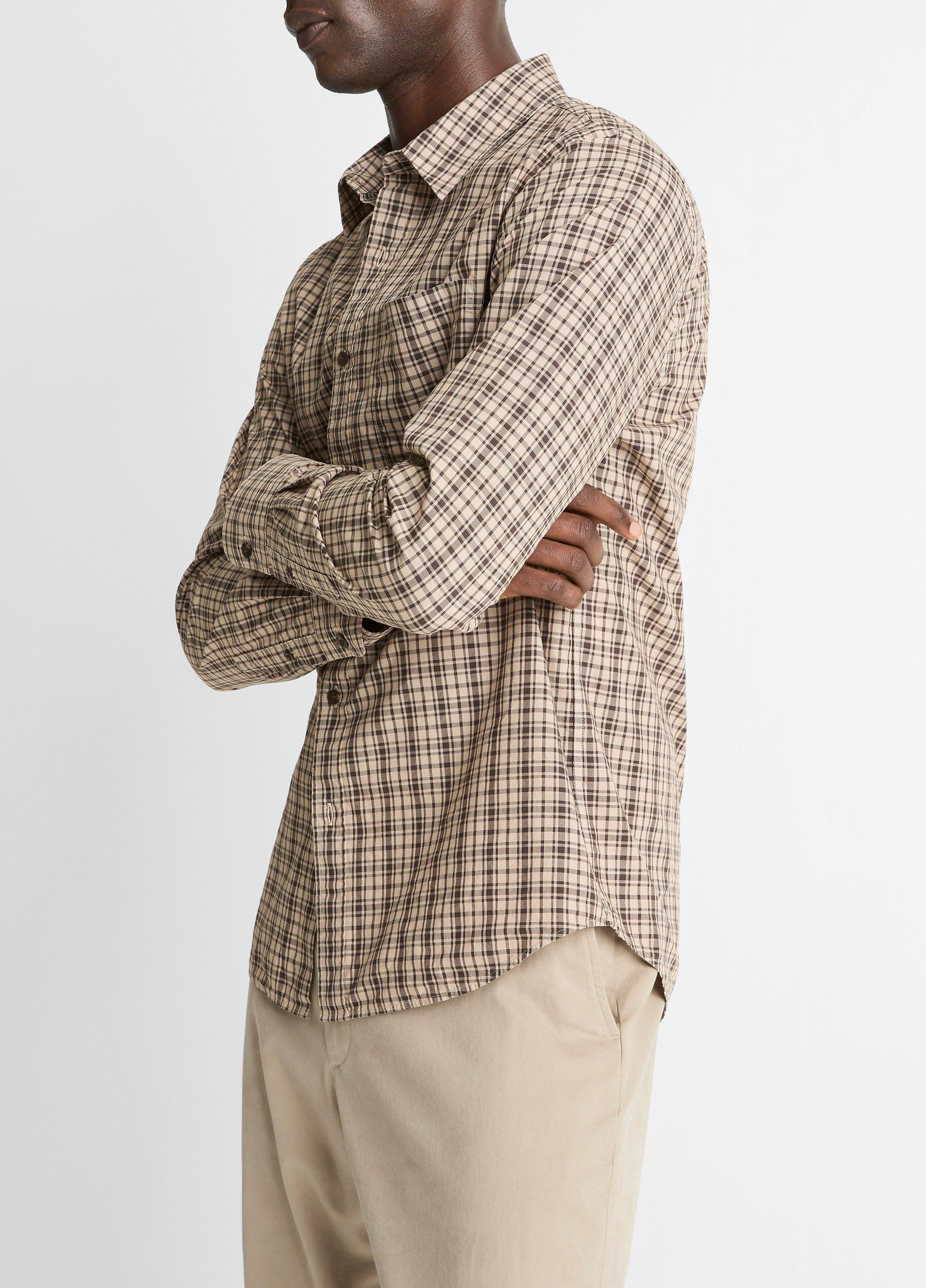 Great Falls Plaid Cotton Button-Front Shirt image number 1