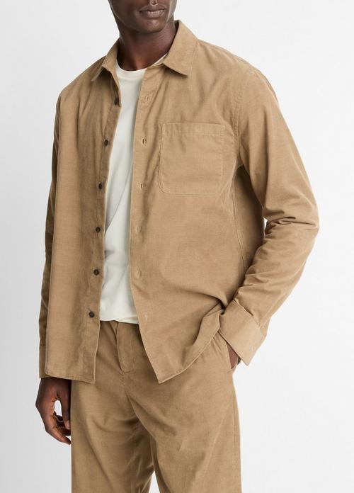 Italian Cotton Corduroy Button-Front Shirt
