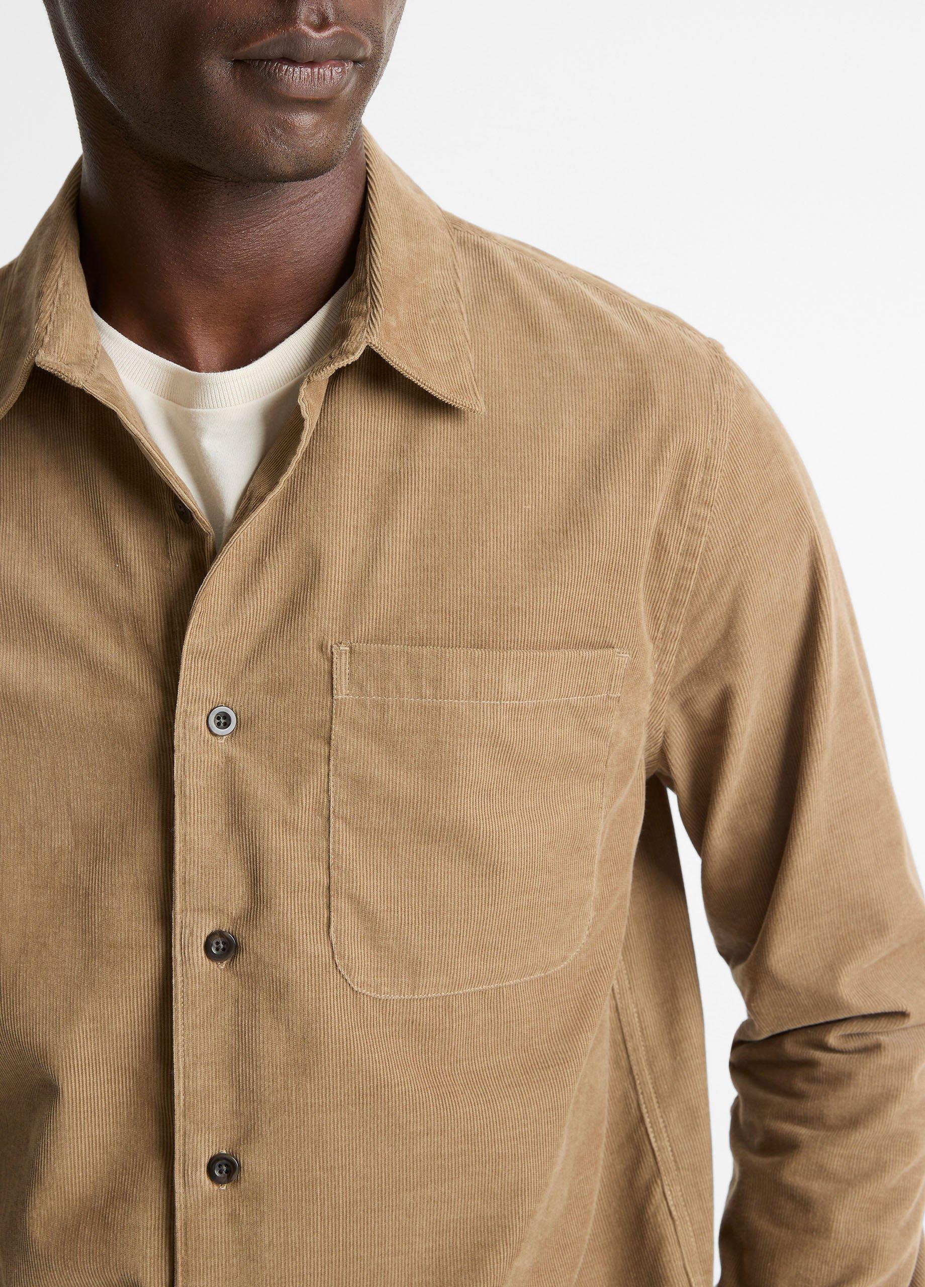Italian Cotton Corduroy Button-Front Shirt image number 1