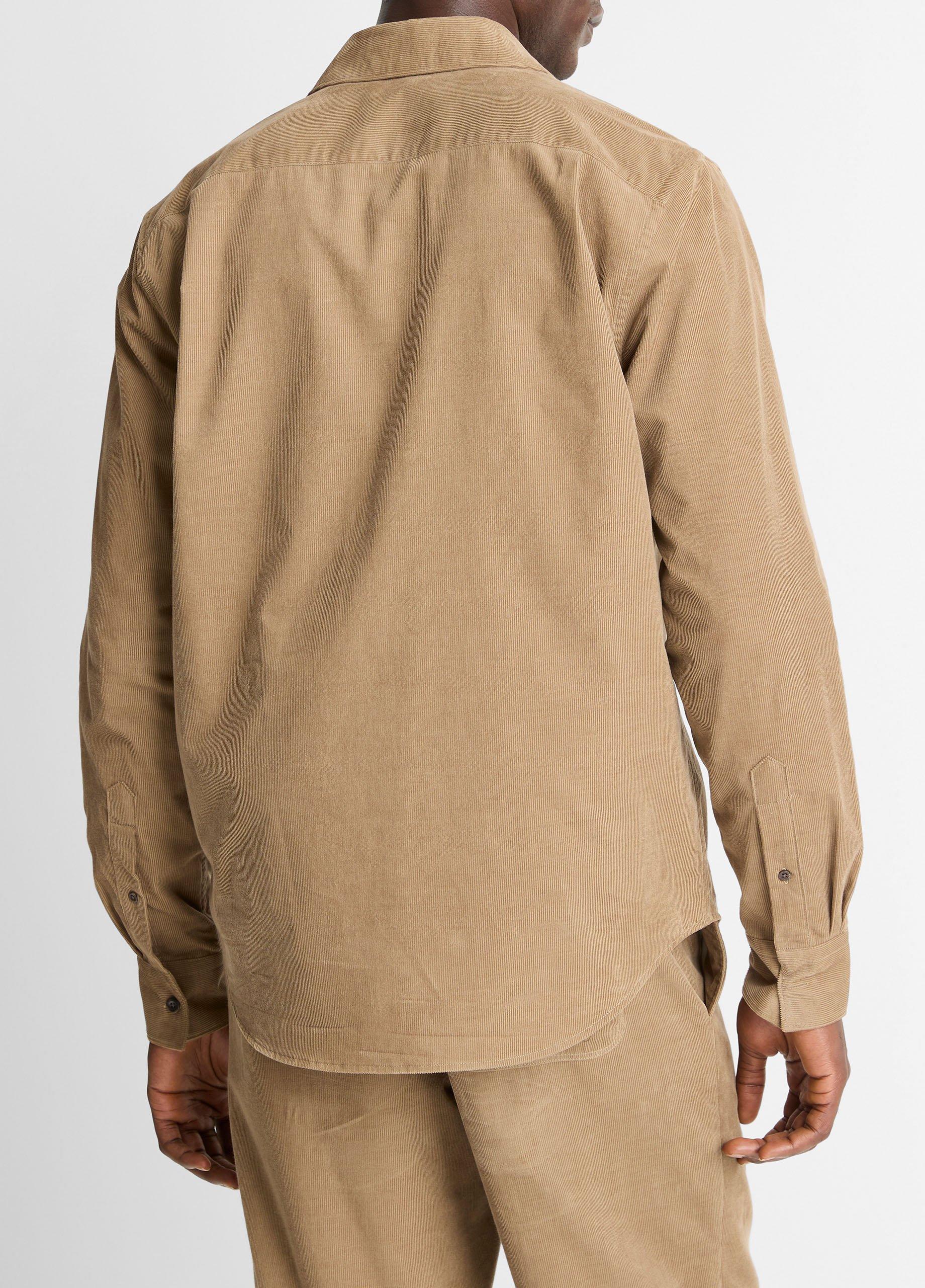 Italian Cotton Corduroy Button-Front Shirt image number 2