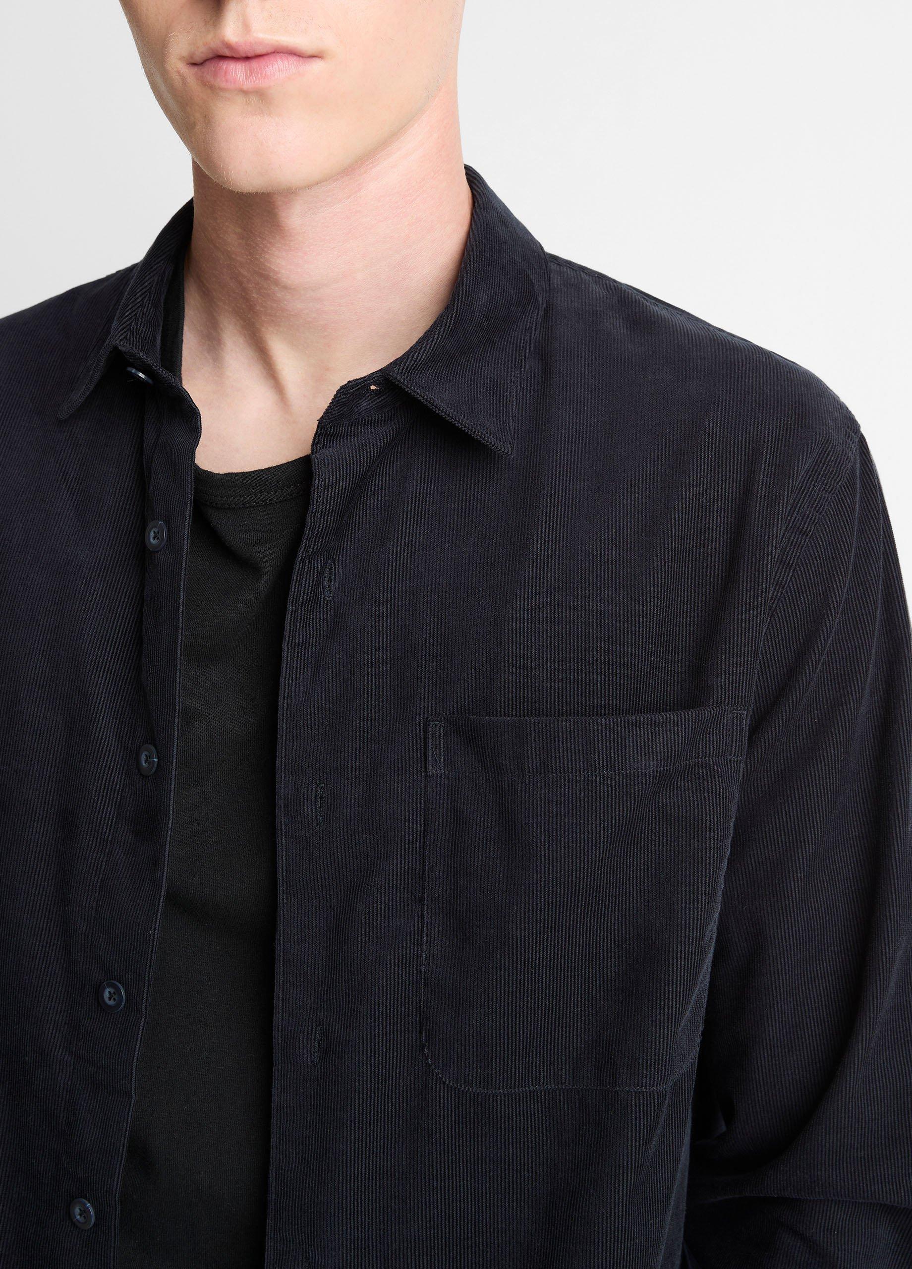 Italian Cotton Corduroy Button-Front Shirt image number 1