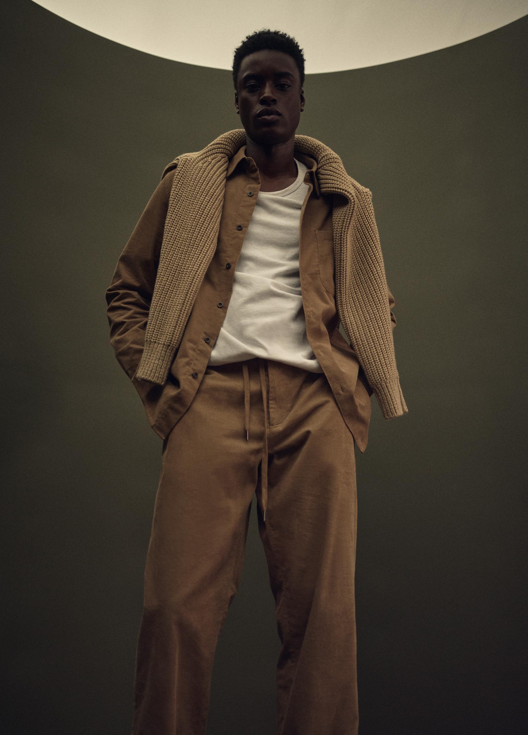 Louie Relaxed Cotton Corduroy Elastic-Waist Pant image number 4