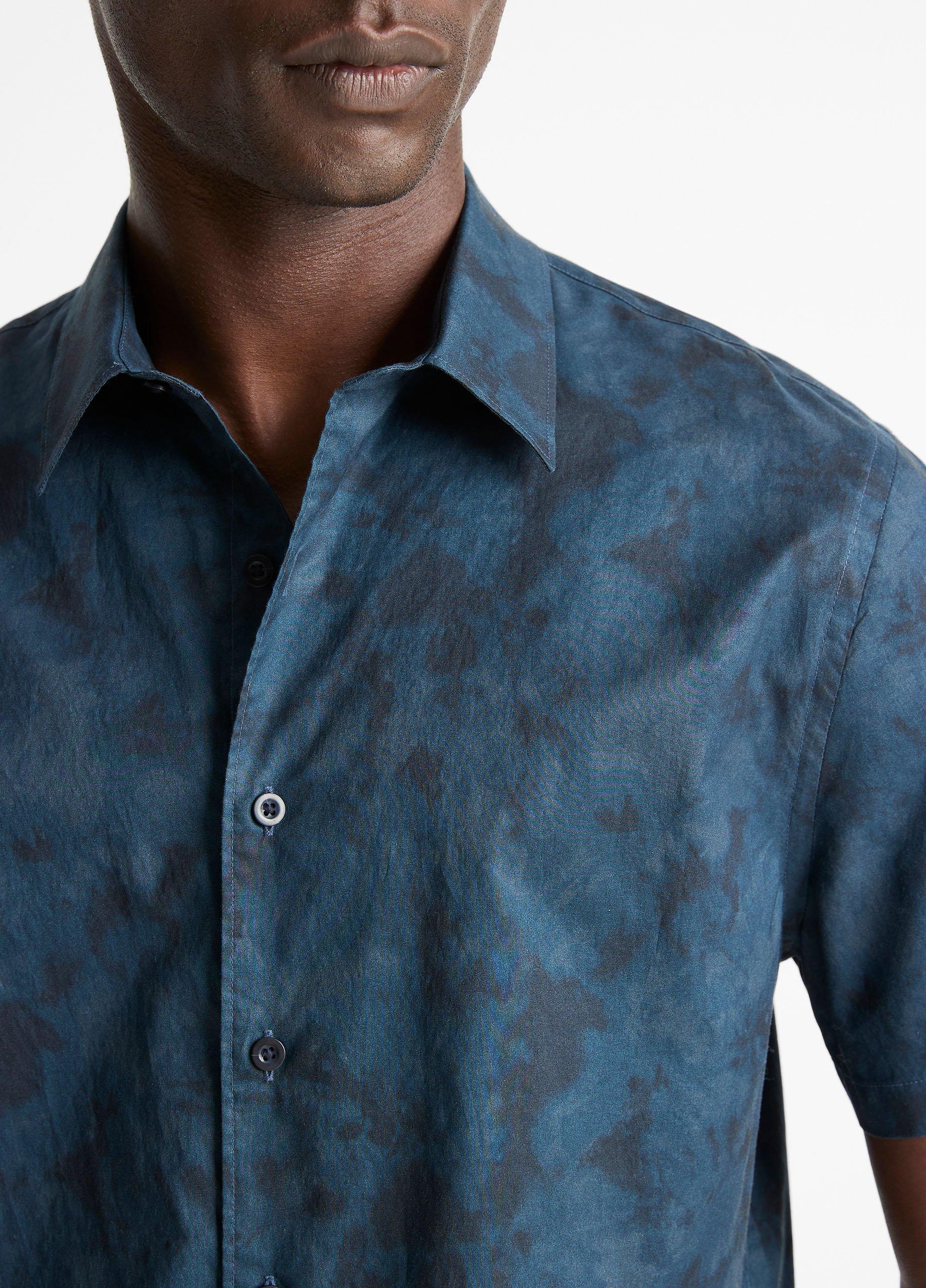 Dyed Camouflage Cotton Short-Sleeve Button-Front Shirt image number 1