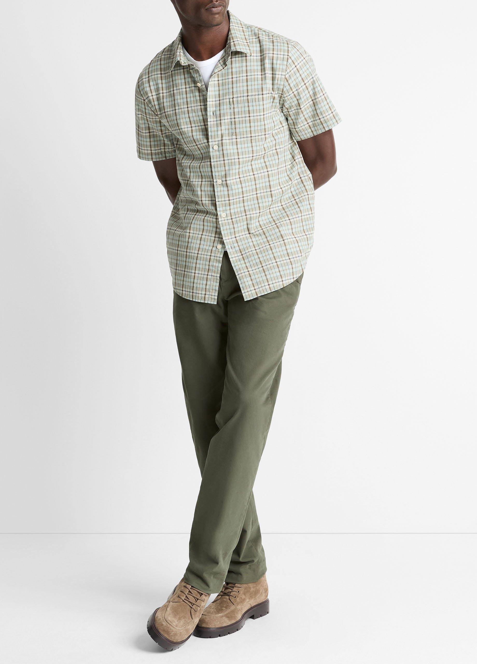 Polson Plaid Cotton Short-Sleeve Button-Front Shirt image number 3