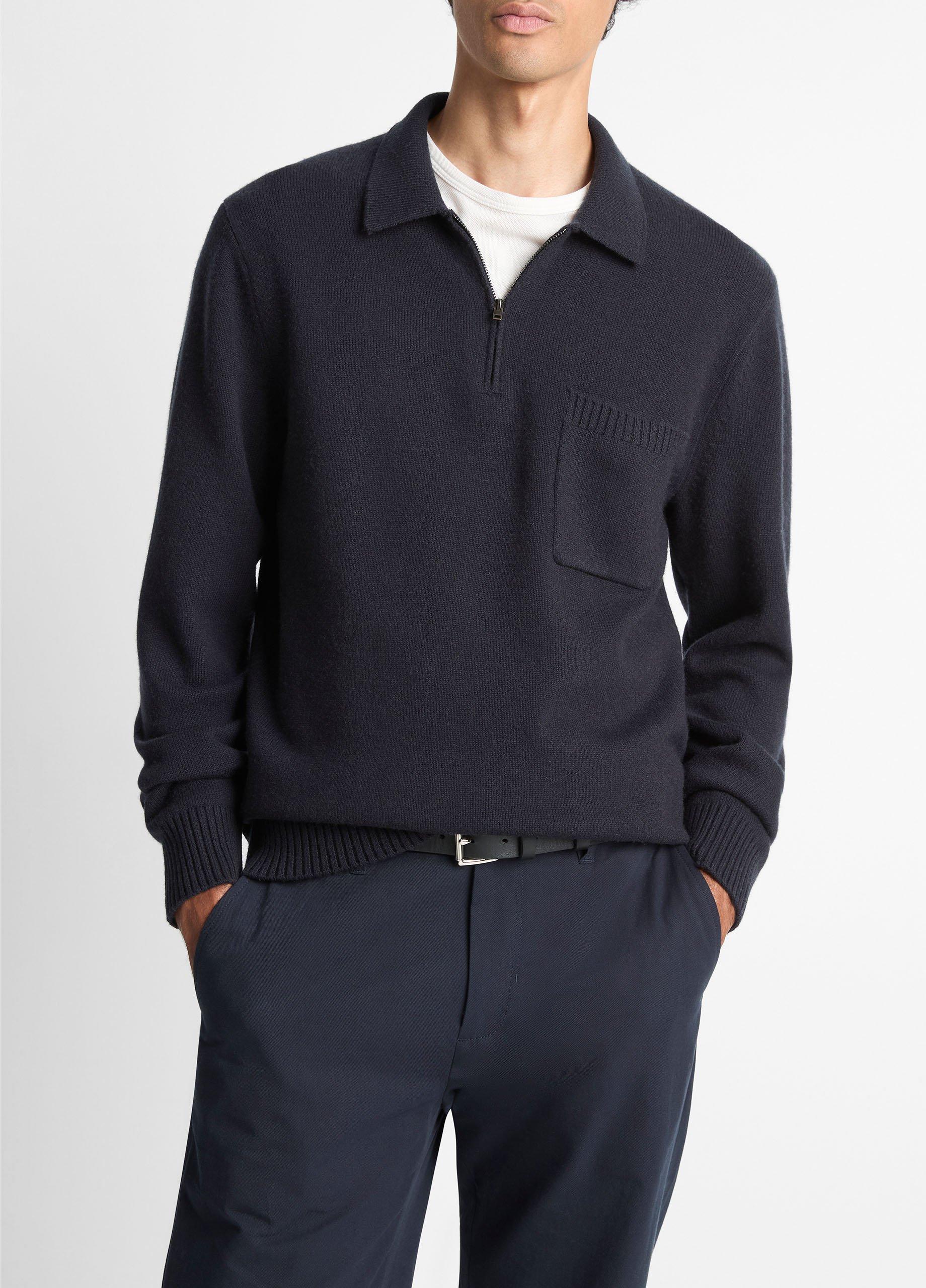 Wool & Cashmere-Blend Quarter-Zip Polo Sweater image number 0