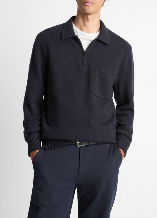 Wool & Cashmere-Blend Quarter-Zip Polo Sweater