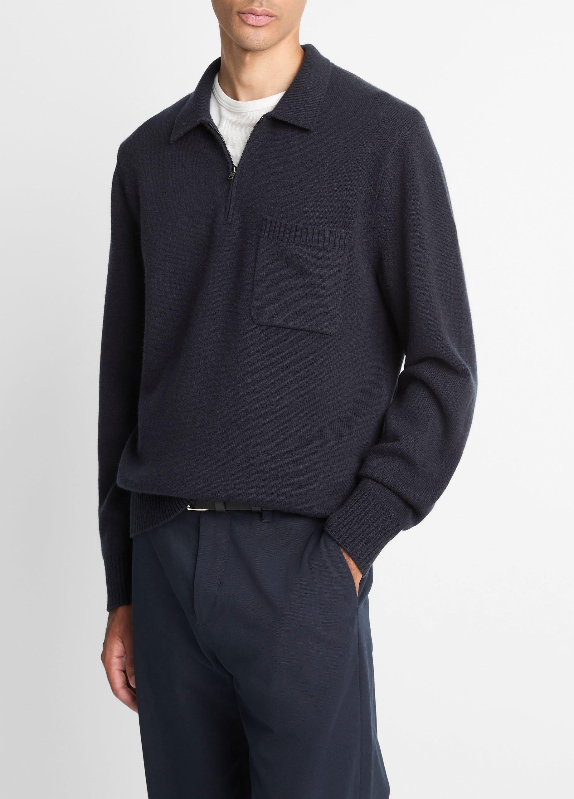 Wool & Cashmere-Blend Quarter-Zip Polo Sweater image number 1