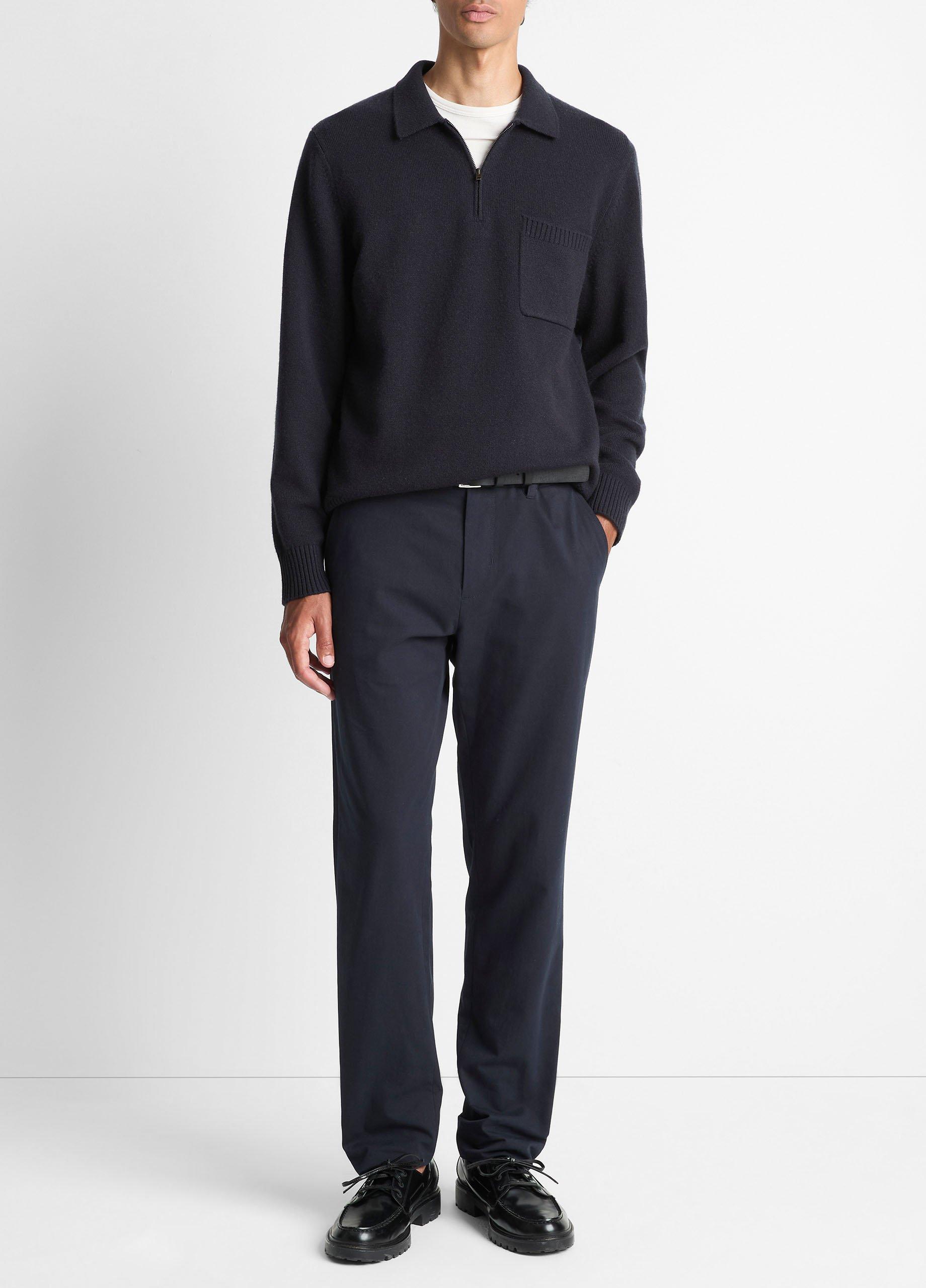 Wool & Cashmere-Blend Quarter-Zip Polo Sweater image number 3