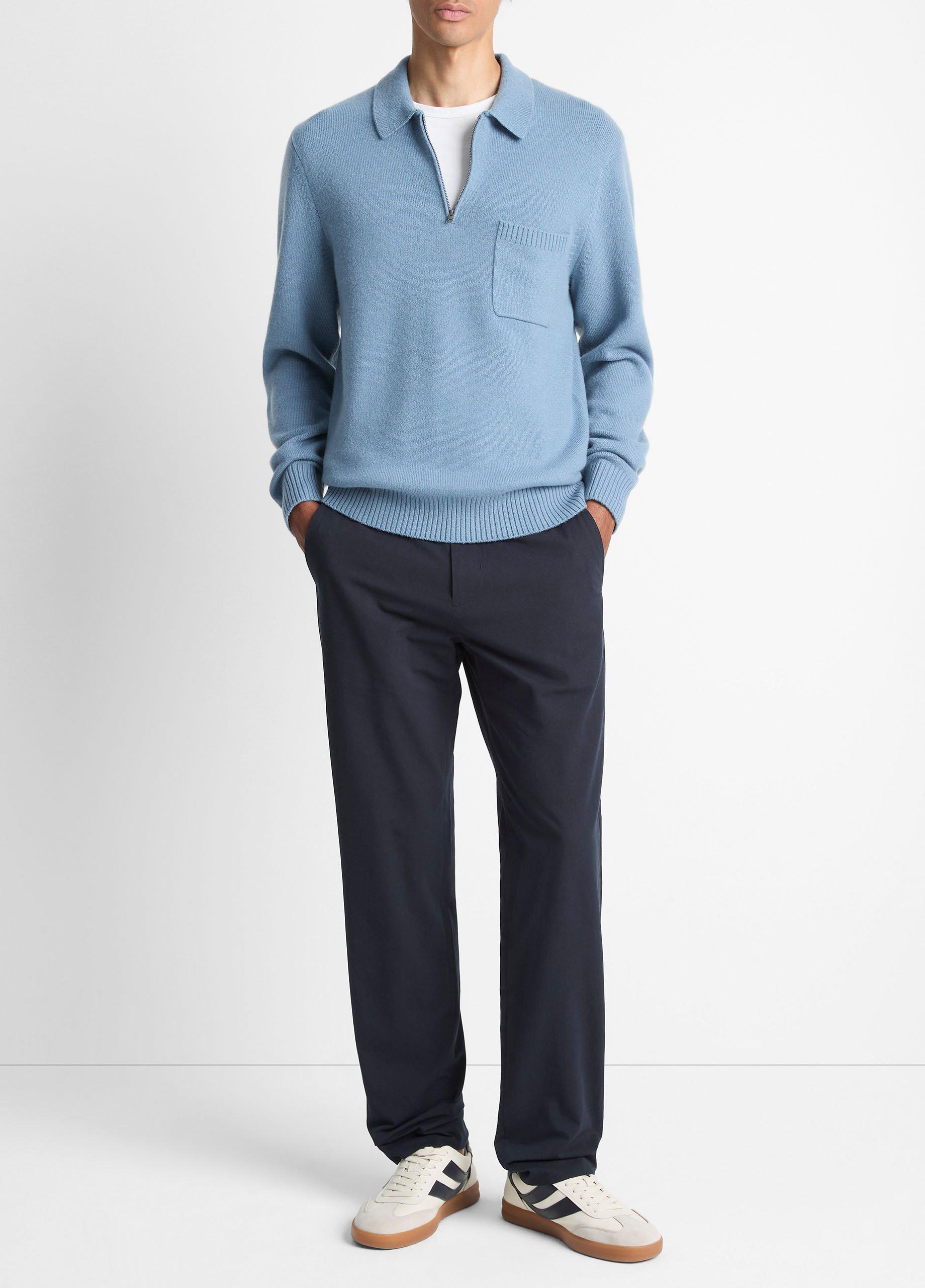Wool & Cashmere-Blend Quarter-Zip Polo Sweater image number 3
