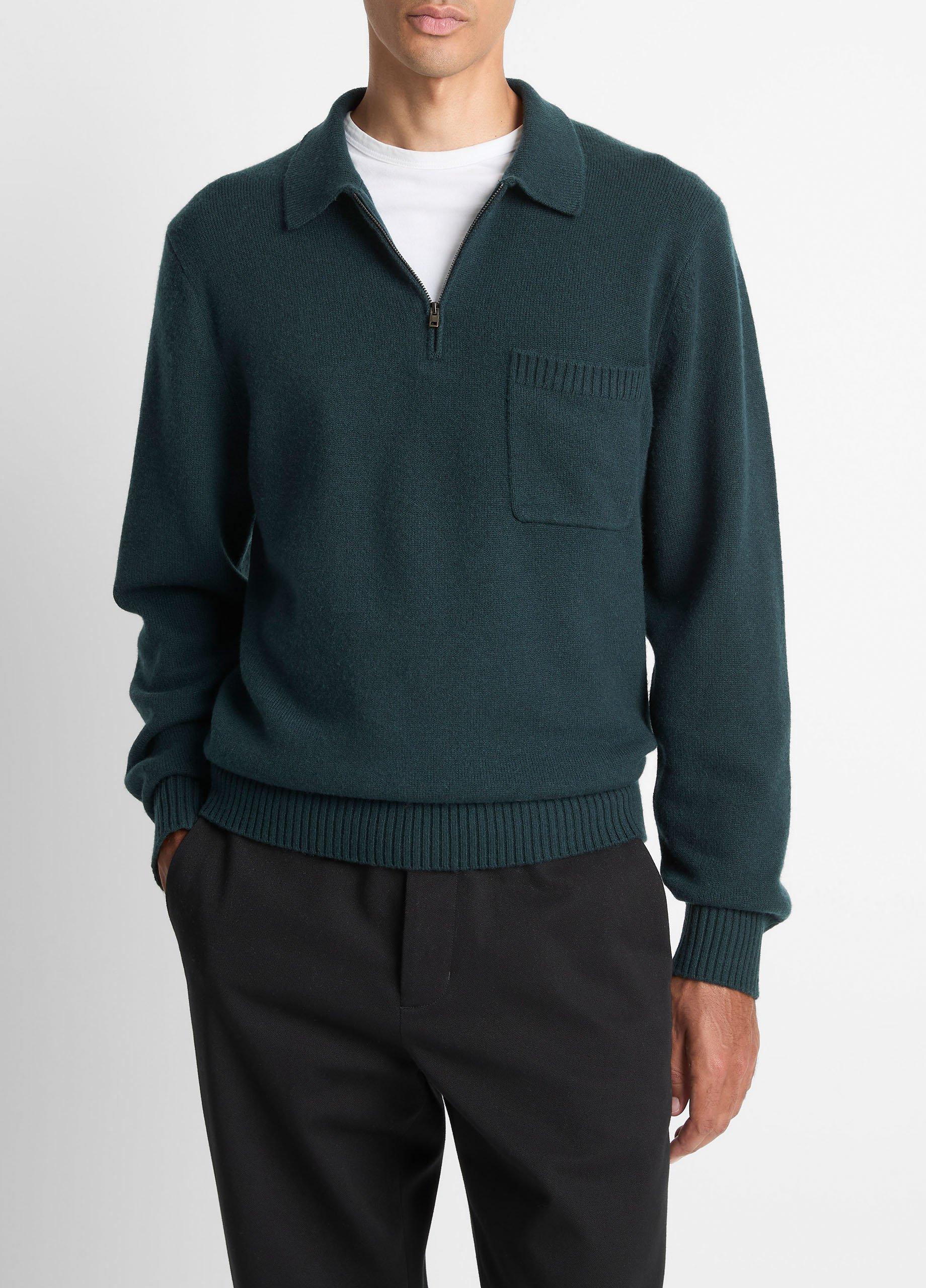 Wool & Cashmere-Blend Quarter-Zip Polo Sweater image number 0