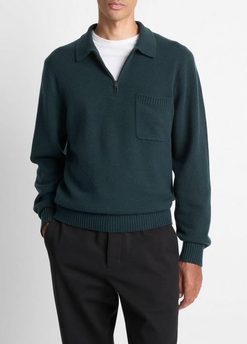 Wool & Cashmere-Blend Quarter-Zip Polo Sweater