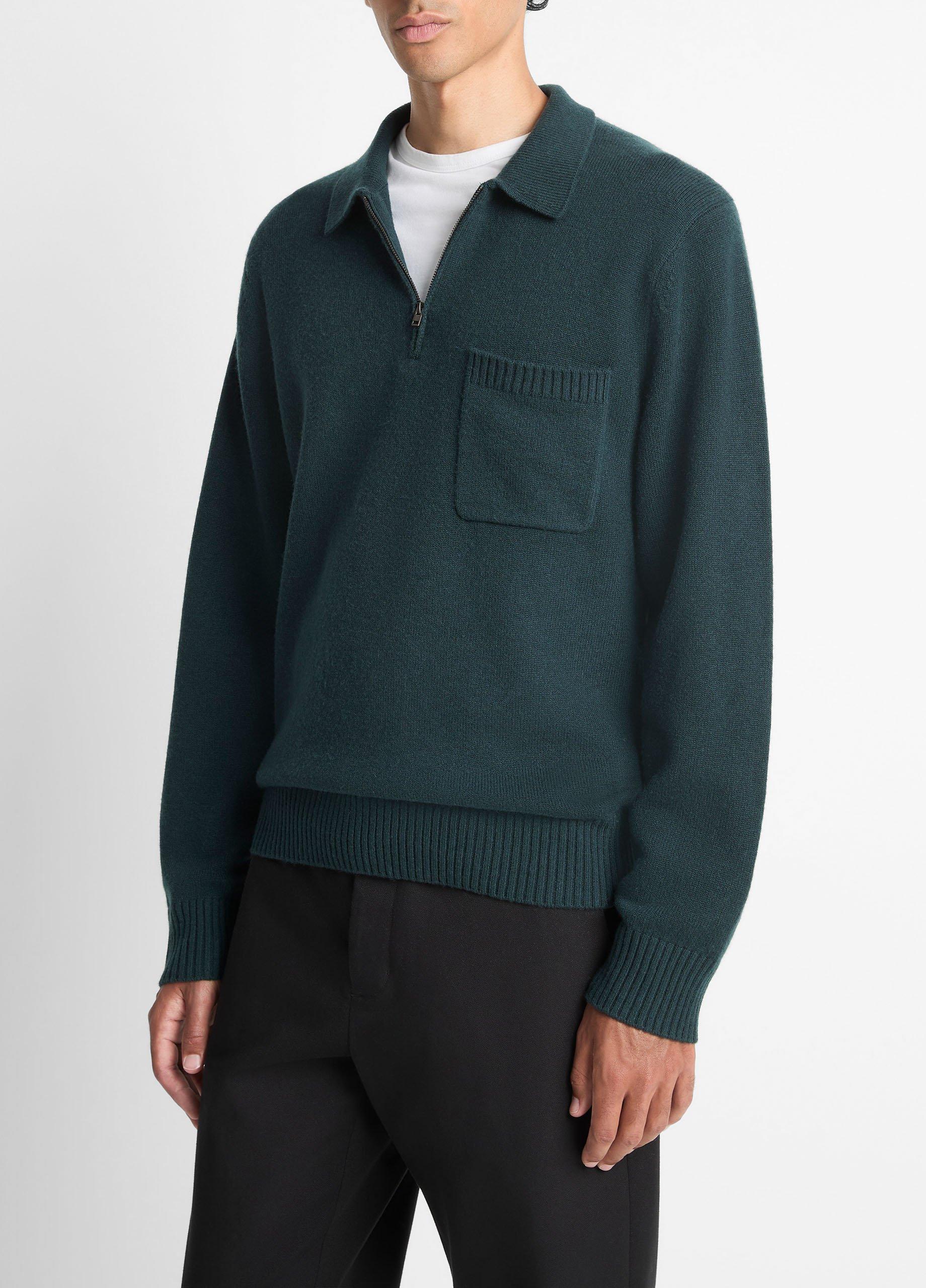 Wool & Cashmere-Blend Quarter-Zip Polo Sweater image number 1