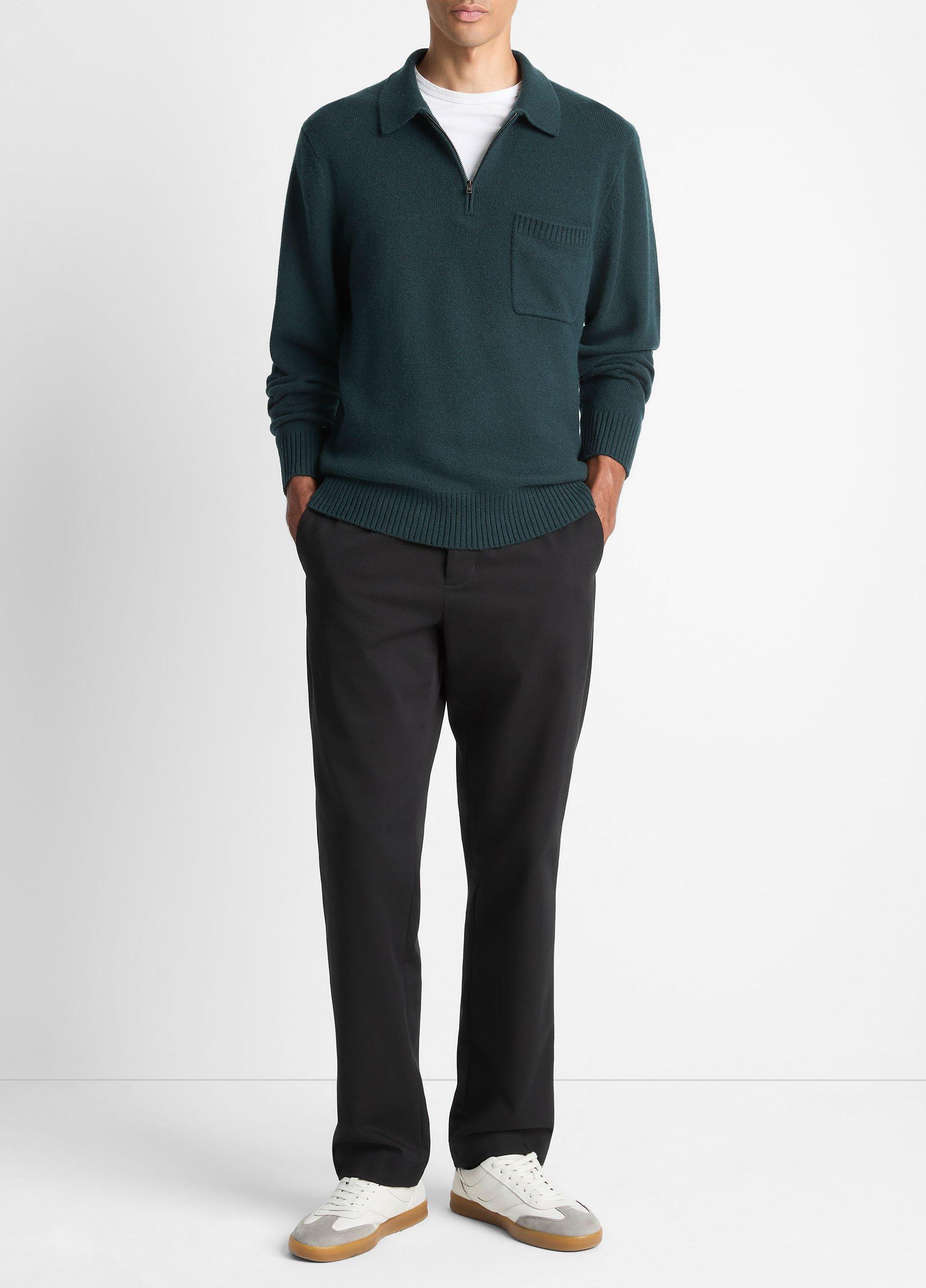 Wool & Cashmere-Blend Quarter-Zip Polo Sweater image number 3
