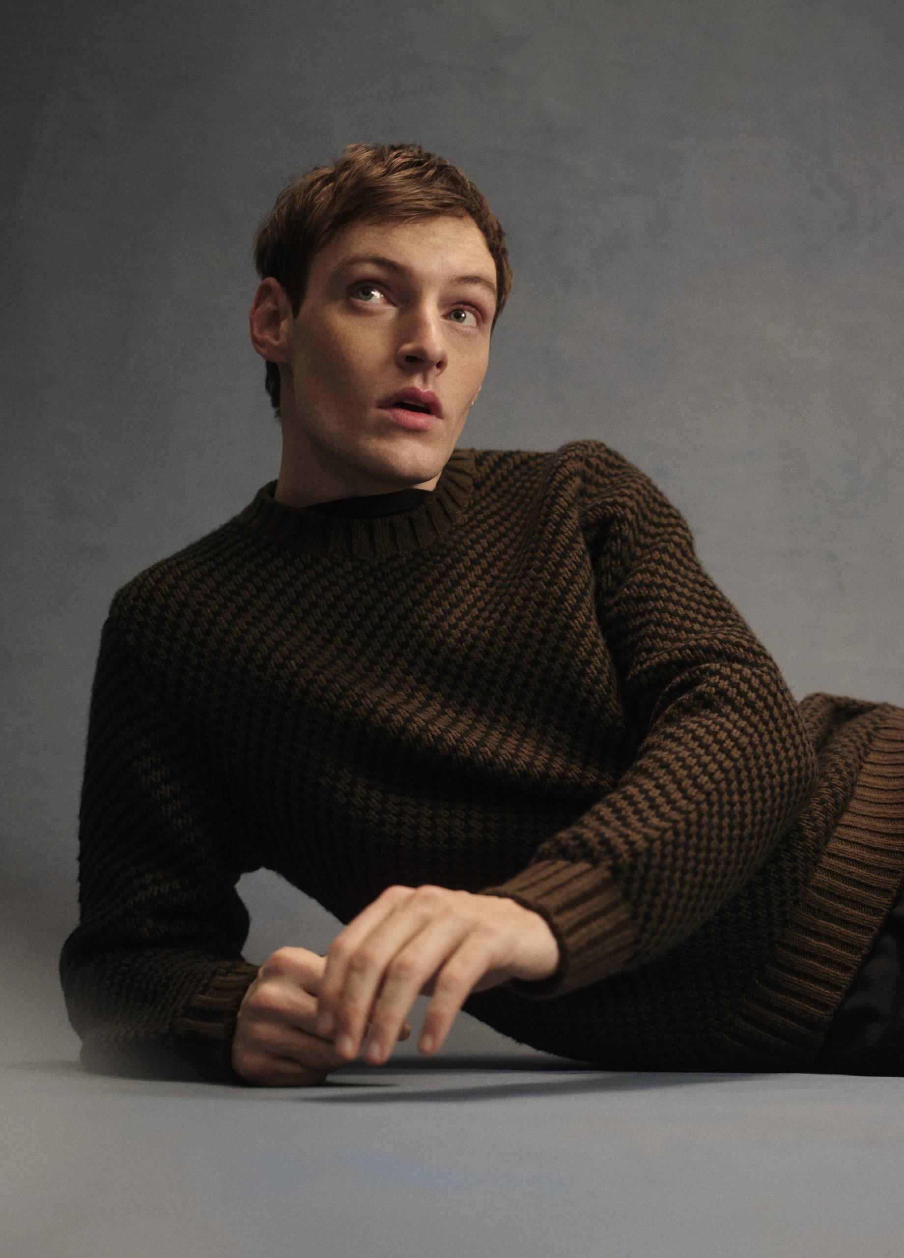 Birdseye Twill Wool-Cashmere Sweater image number 4