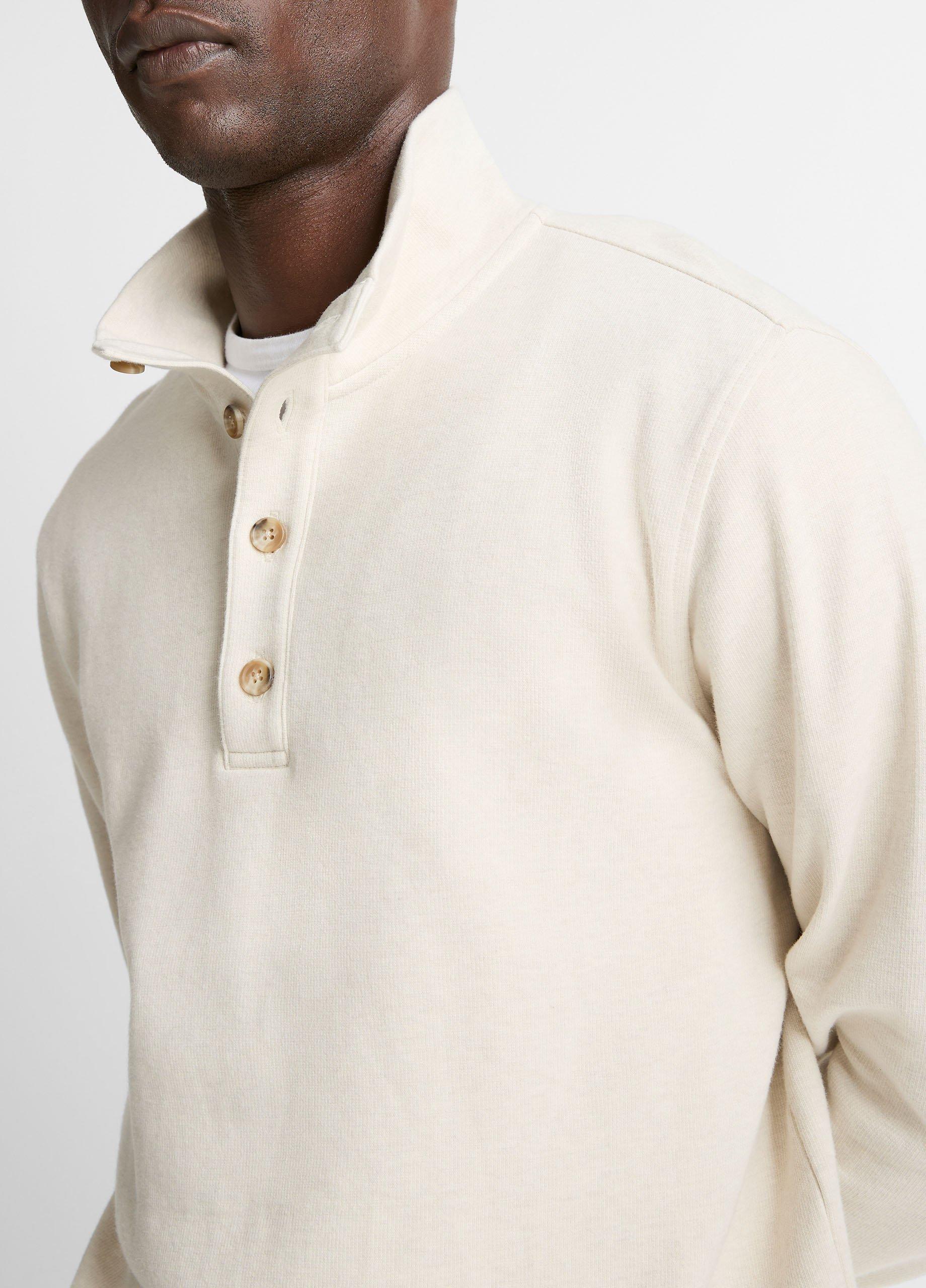 Cotton Button Mock-Neck Pullover image number 1