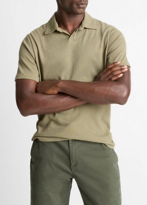 Cotton Johnny-Collar Polo Shirt