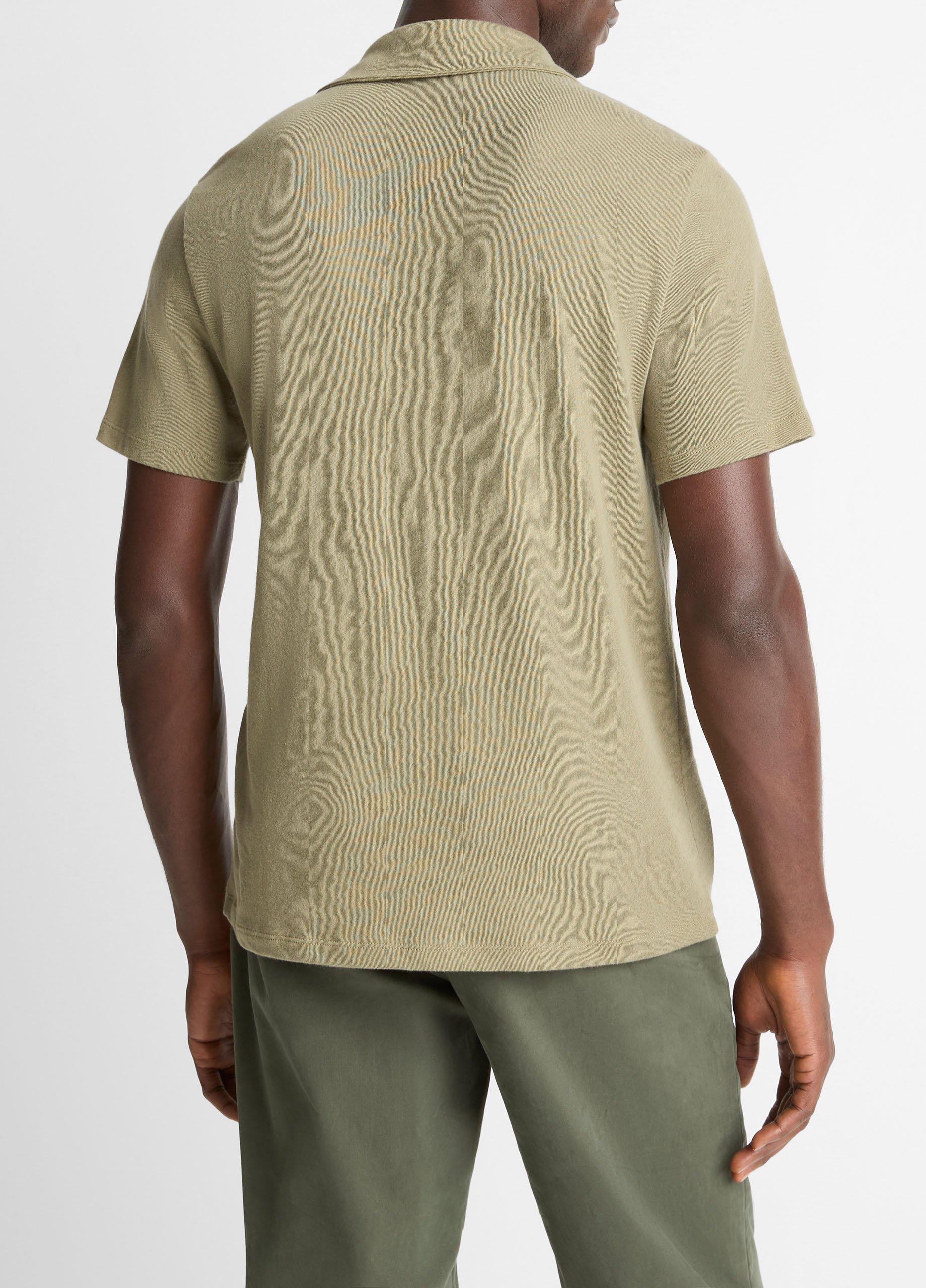 Cotton Johnny-Collar Polo Shirt image number 2