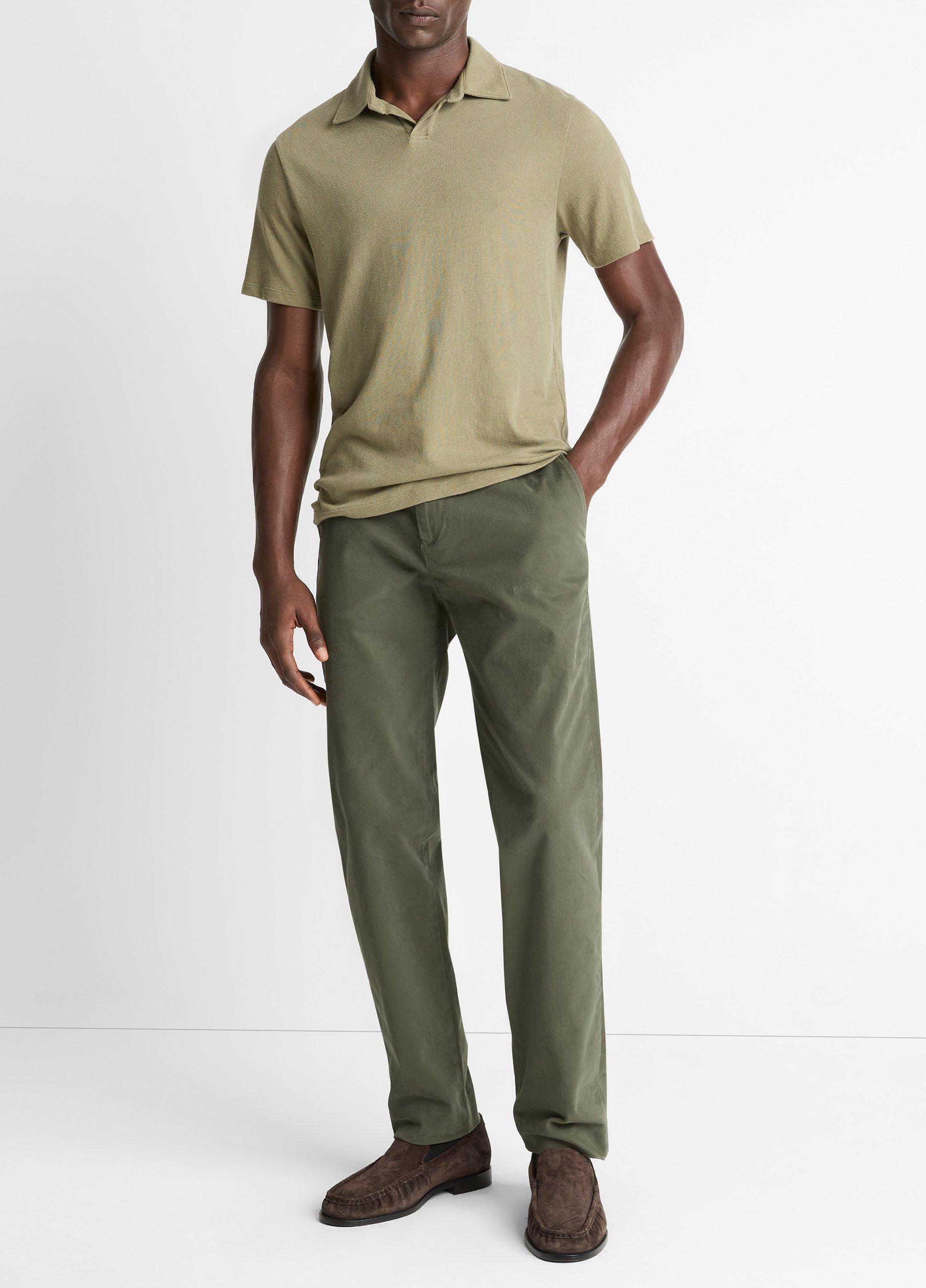 Cotton Johnny-Collar Polo Shirt image number 3