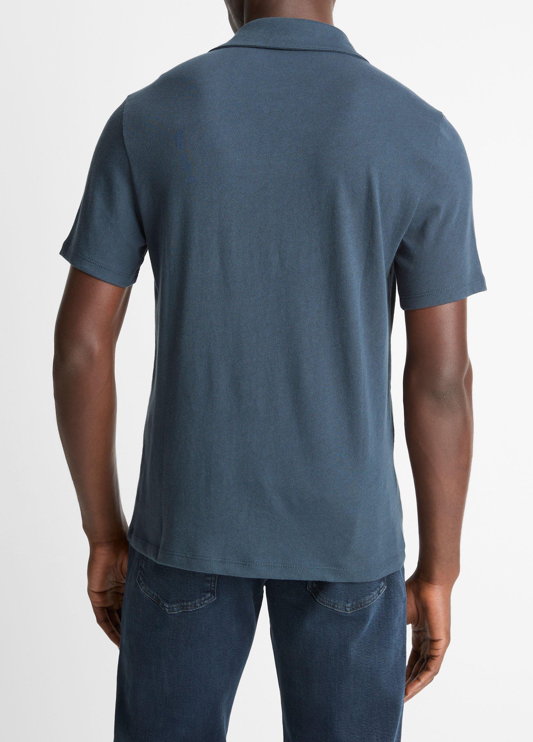 Cotton Johnny-Collar Polo Shirt image number 2