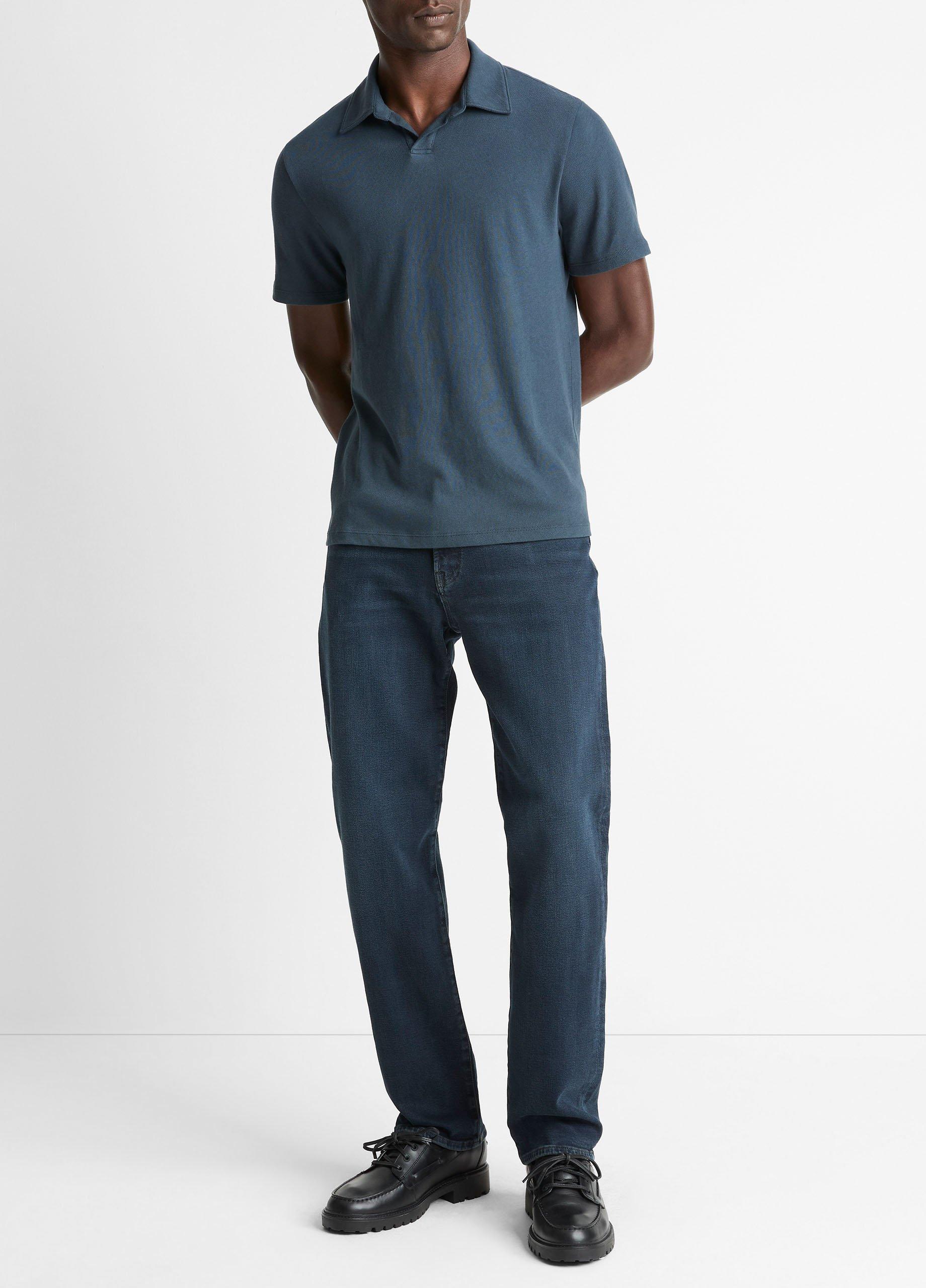 Cotton Johnny-Collar Polo Shirt image number 3