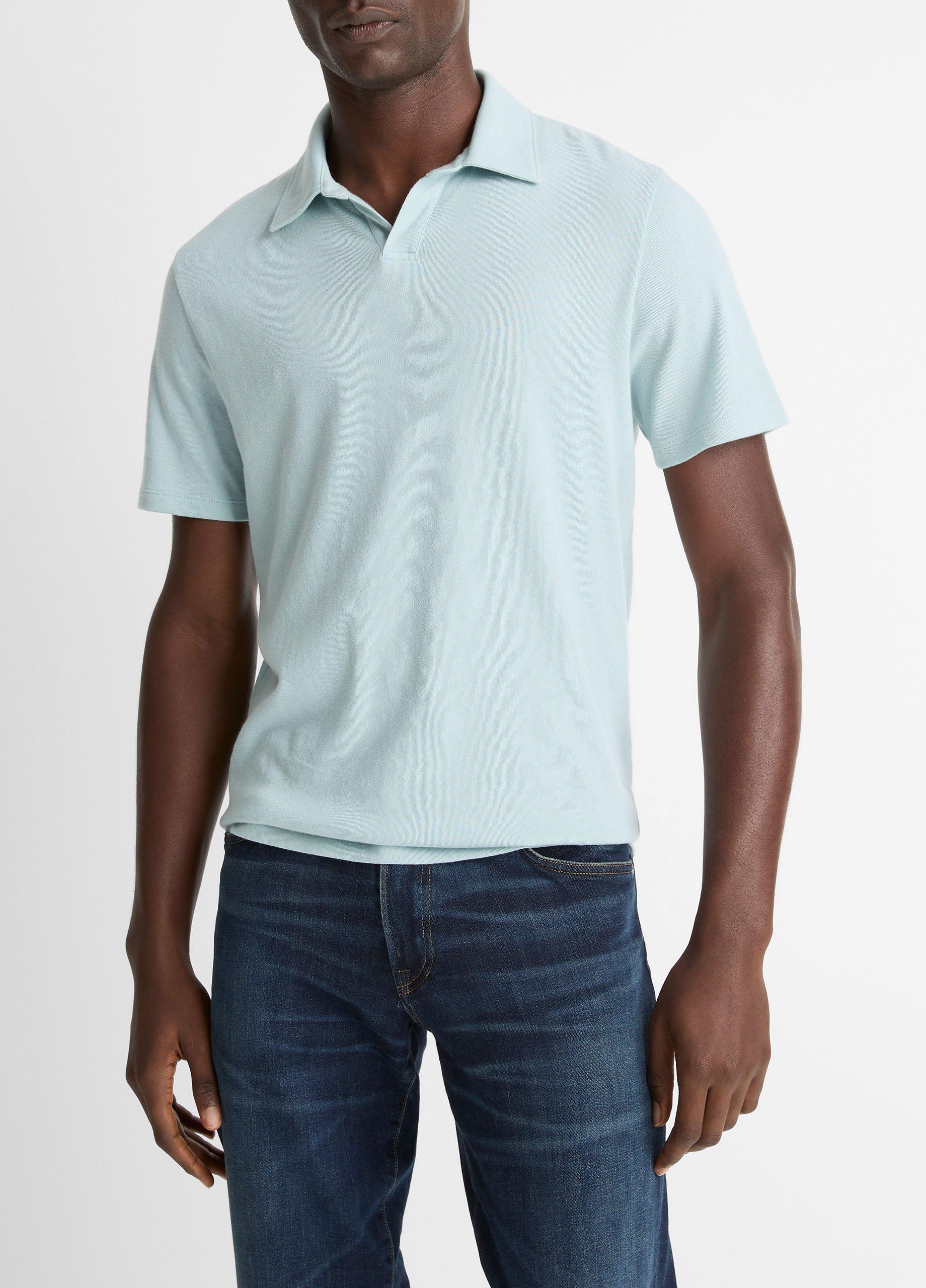 Cotton Johnny-Collar Polo Shirt