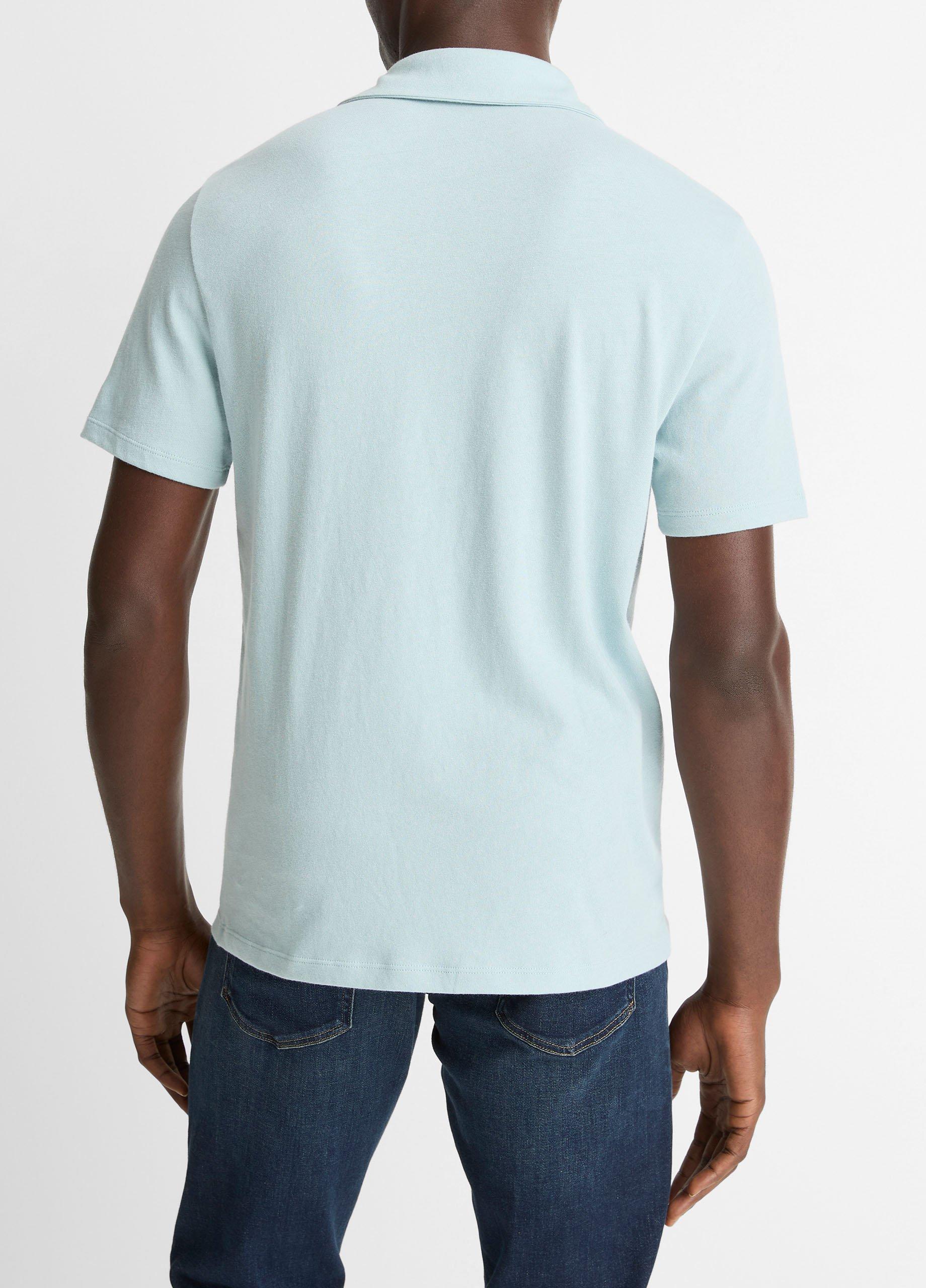 Cotton Johnny-Collar Polo Shirt image number 2