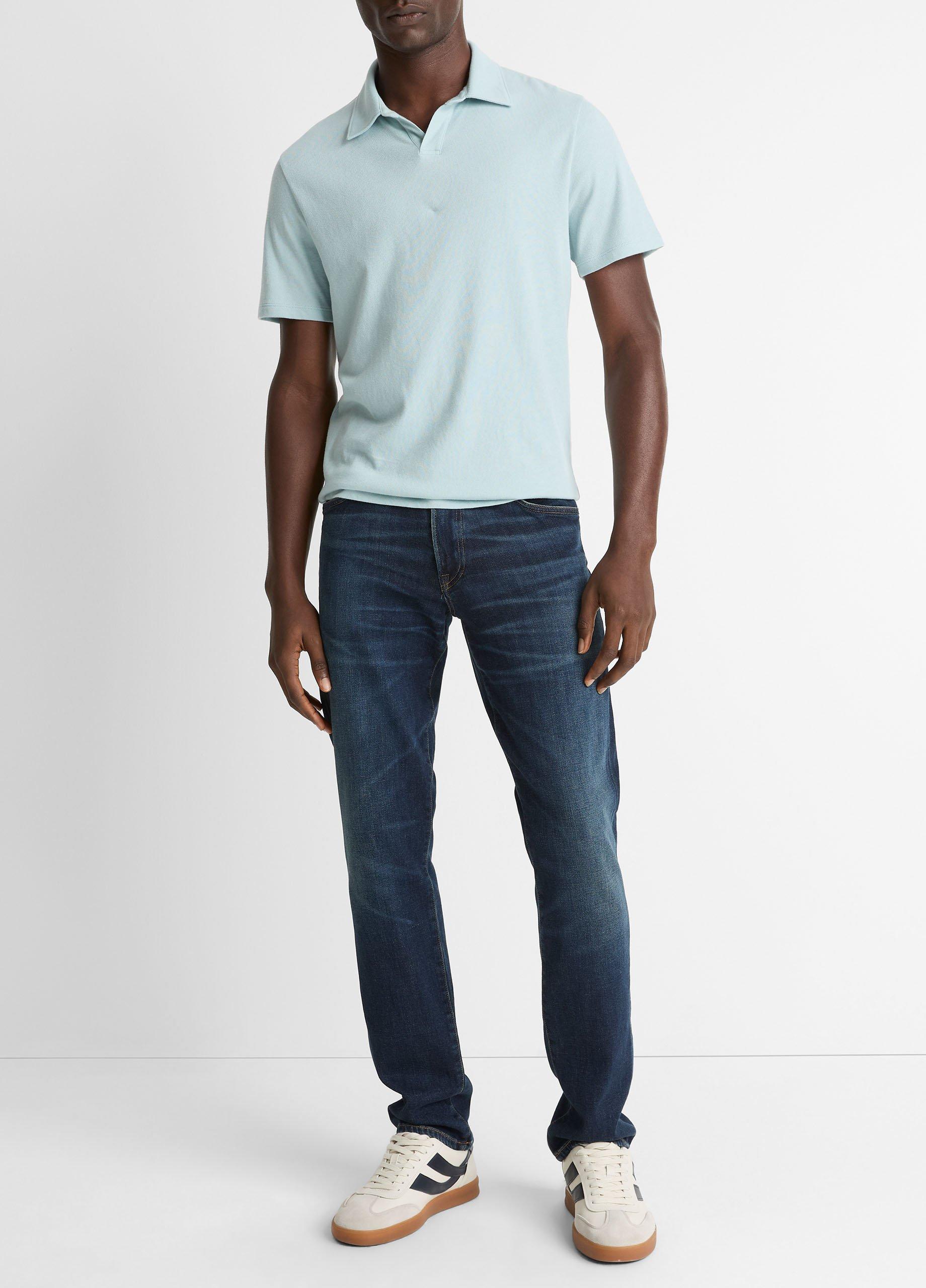 Cotton Johnny-Collar Polo Shirt image number 3