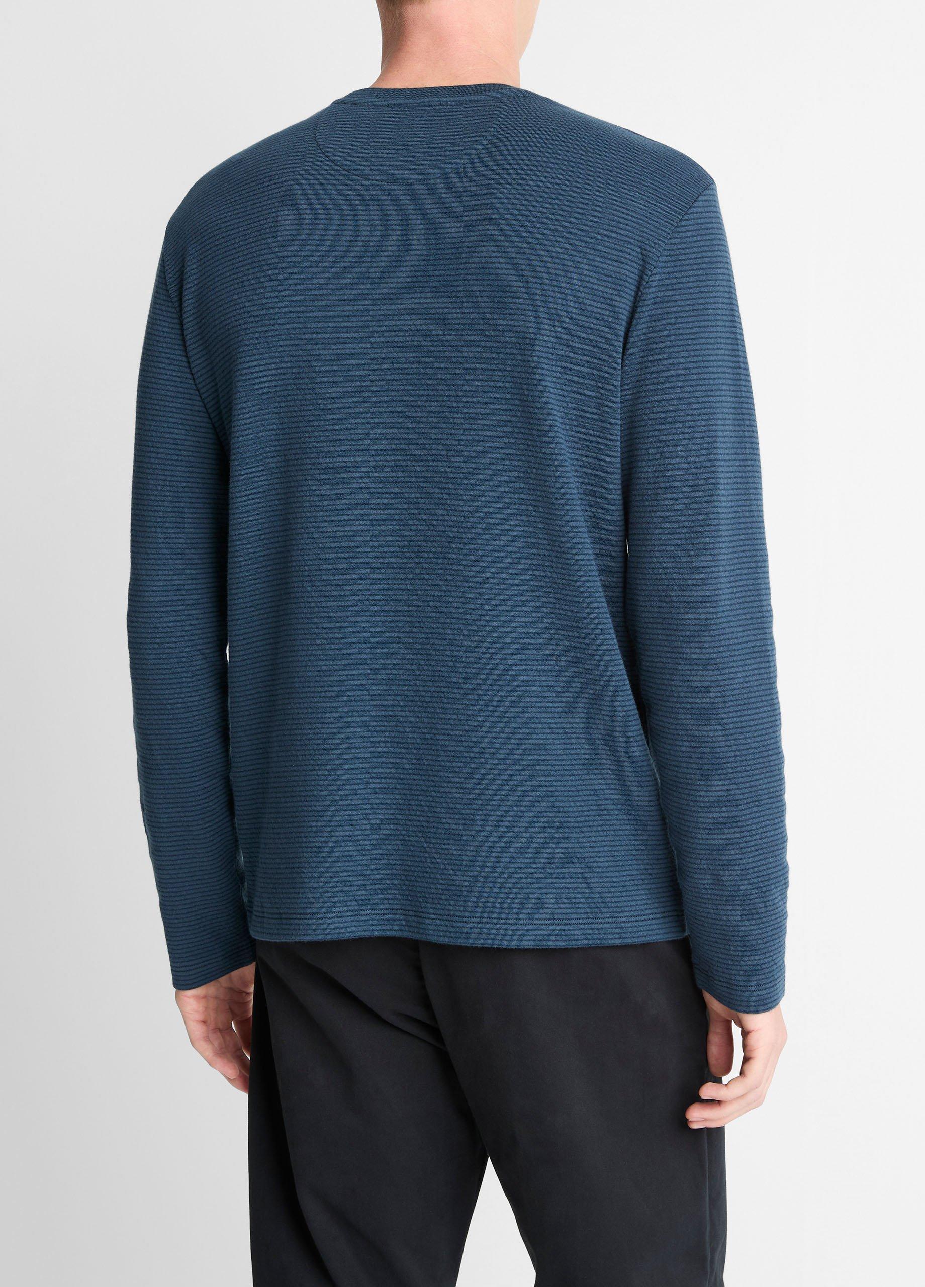 Striped Double-Knit Pima Cotton Long-Sleeve T-Shirt image number 2