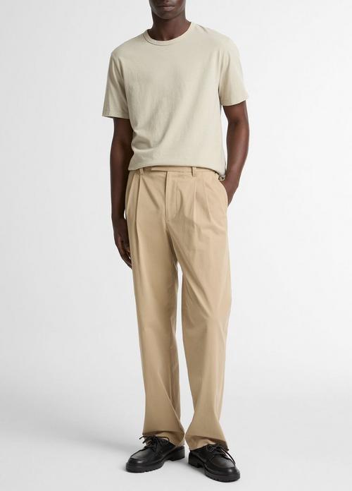Louie Relaxed Stretch-Cotton Double-Pleated Trouser