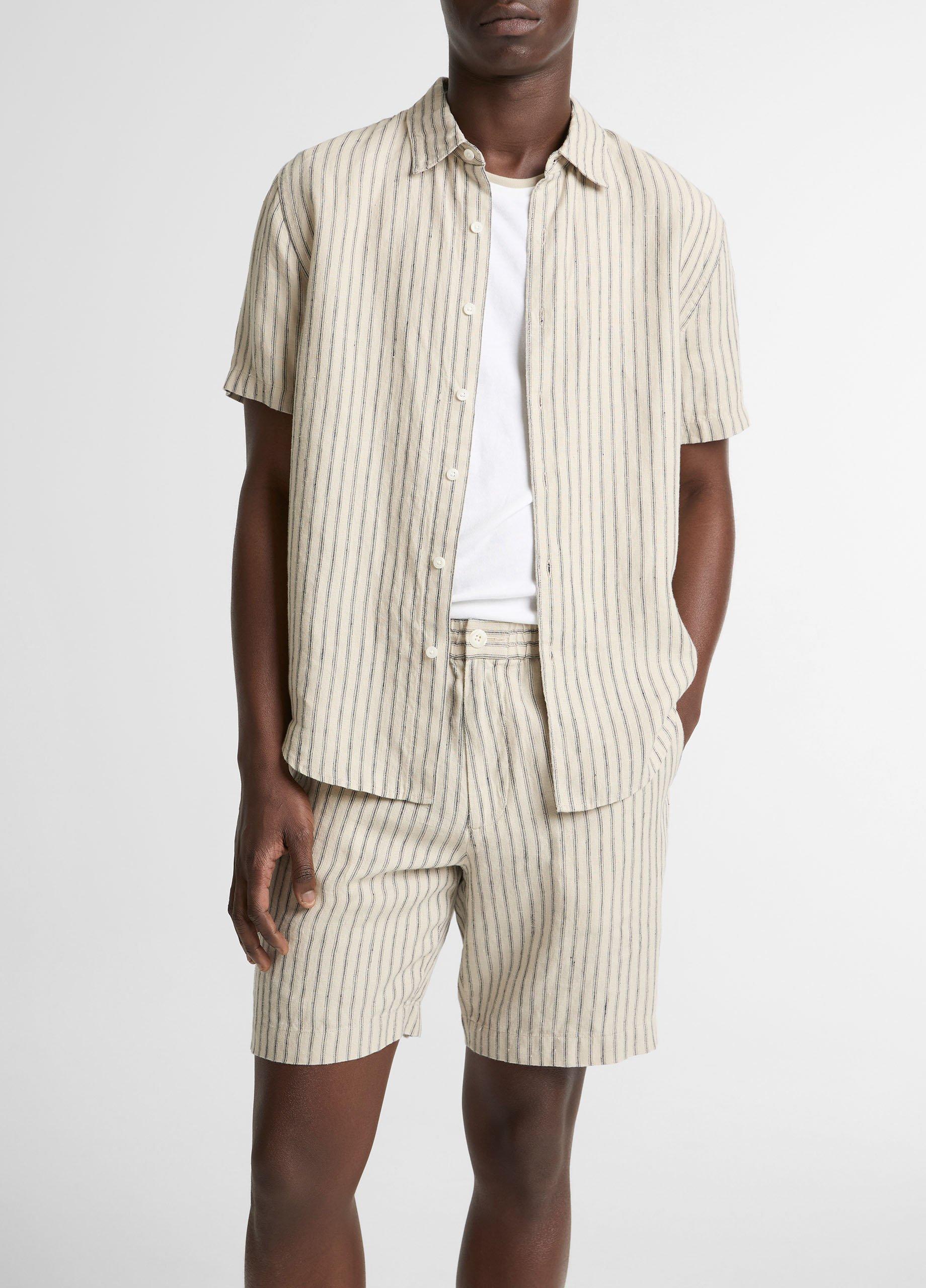 Ballston Stripe Hemp Short-Sleeve Button-Front Shirt image number 0