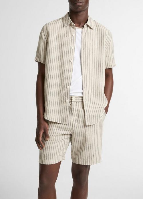 Ballston Stripe Hemp Short-Sleeve Button-Front Shirt