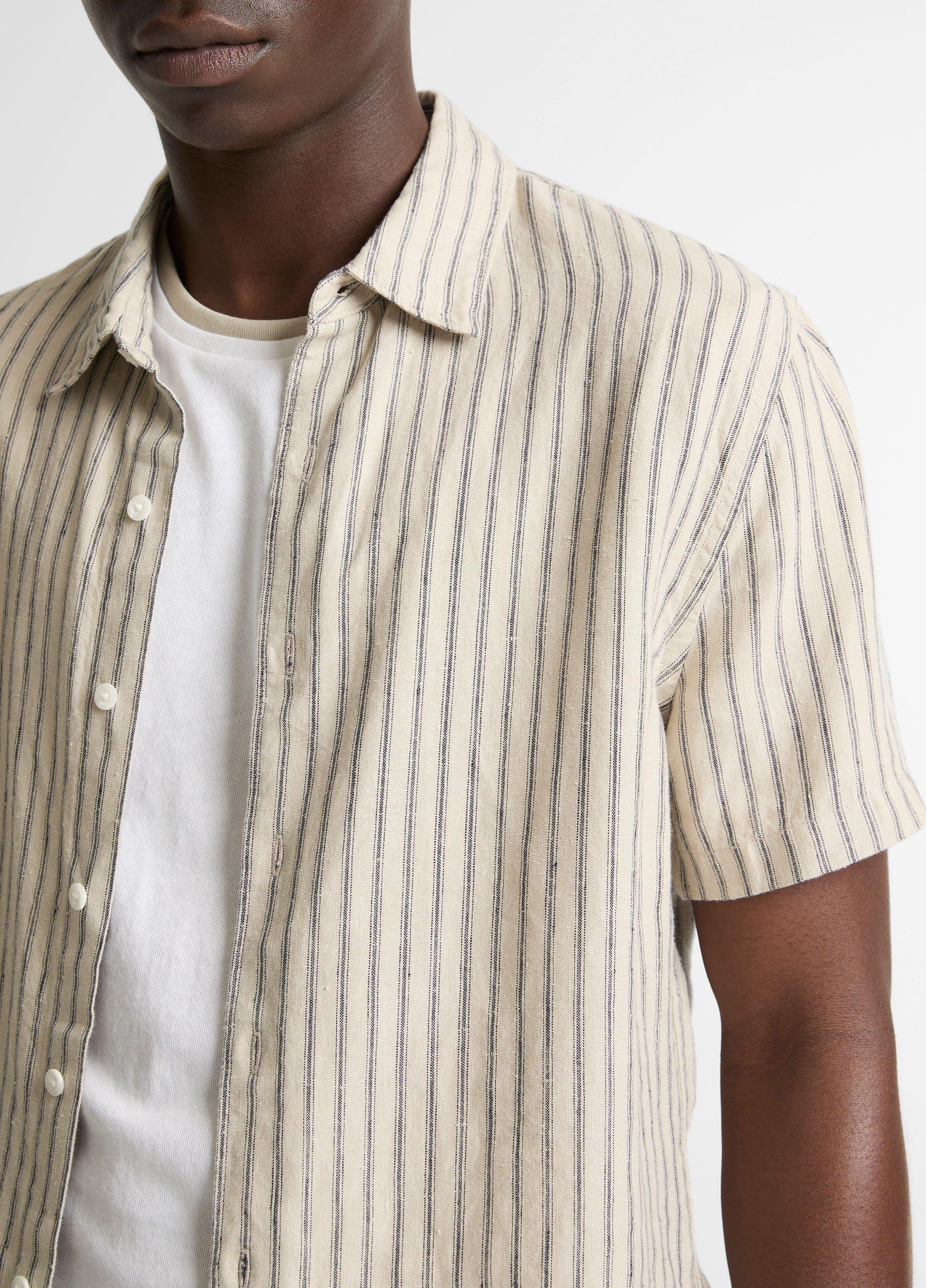 Ballston Stripe Hemp Short-Sleeve Button-Front Shirt image number 1