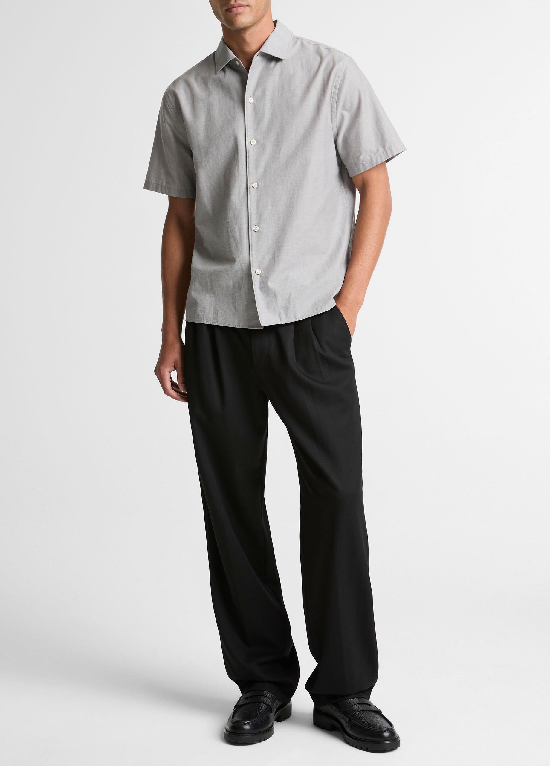 Cotton Short-Sleeve Button-Front Shirt&nbsp; image number 3