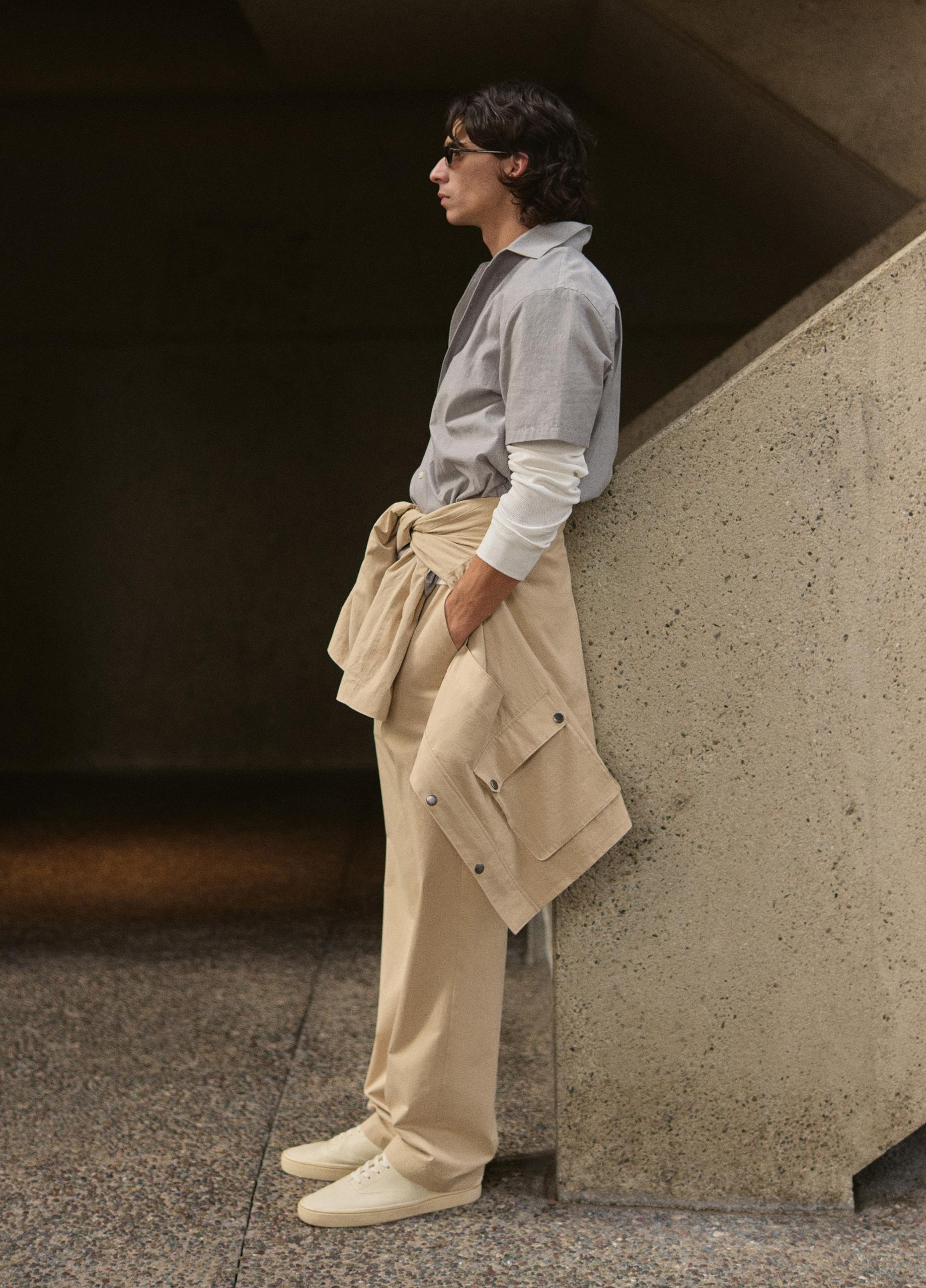 Cotton Short-Sleeve Button-Front Shirt&nbsp; image number 4