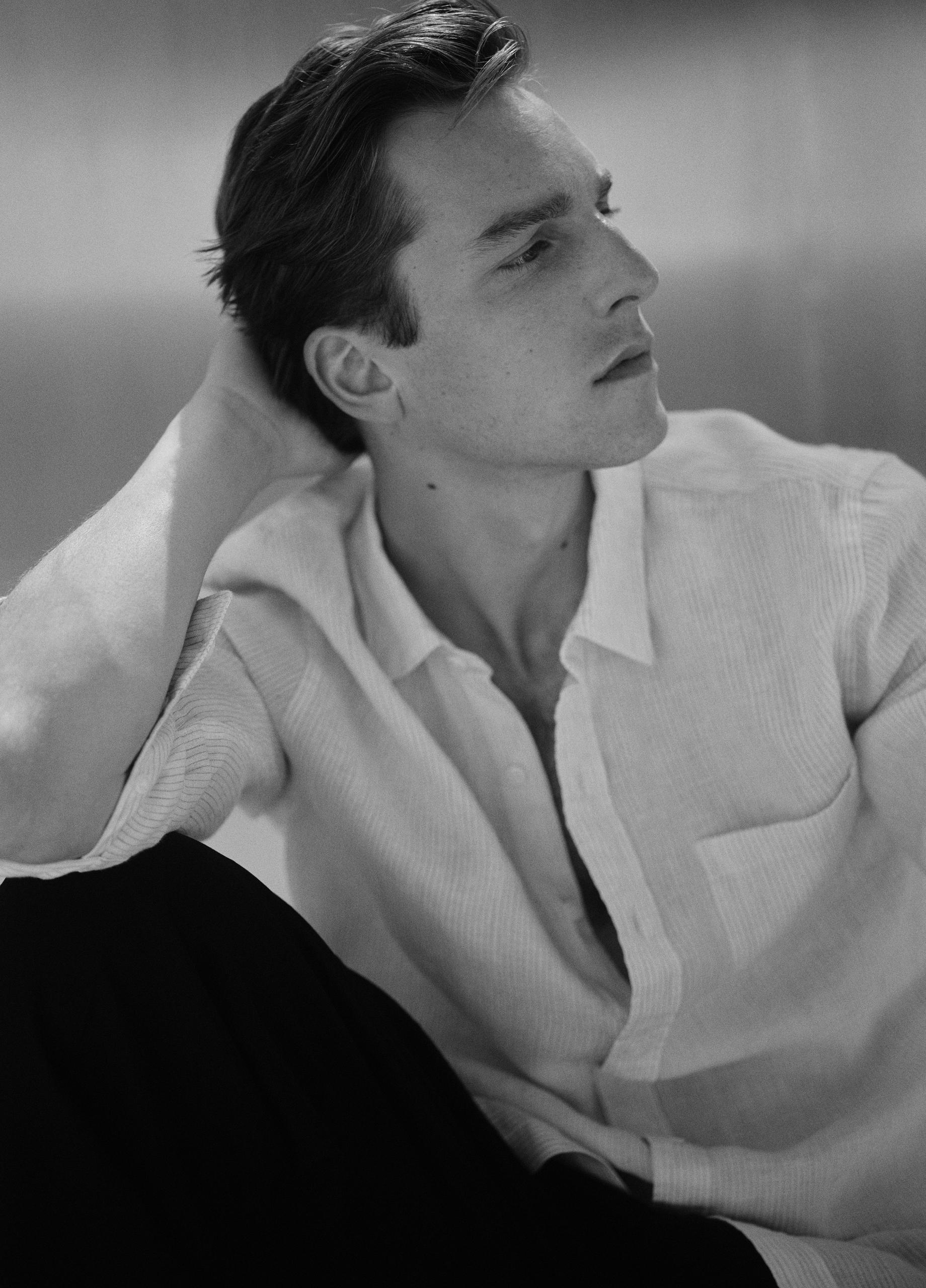 Tate Stripe Linen Button-Front Shirt image number 4