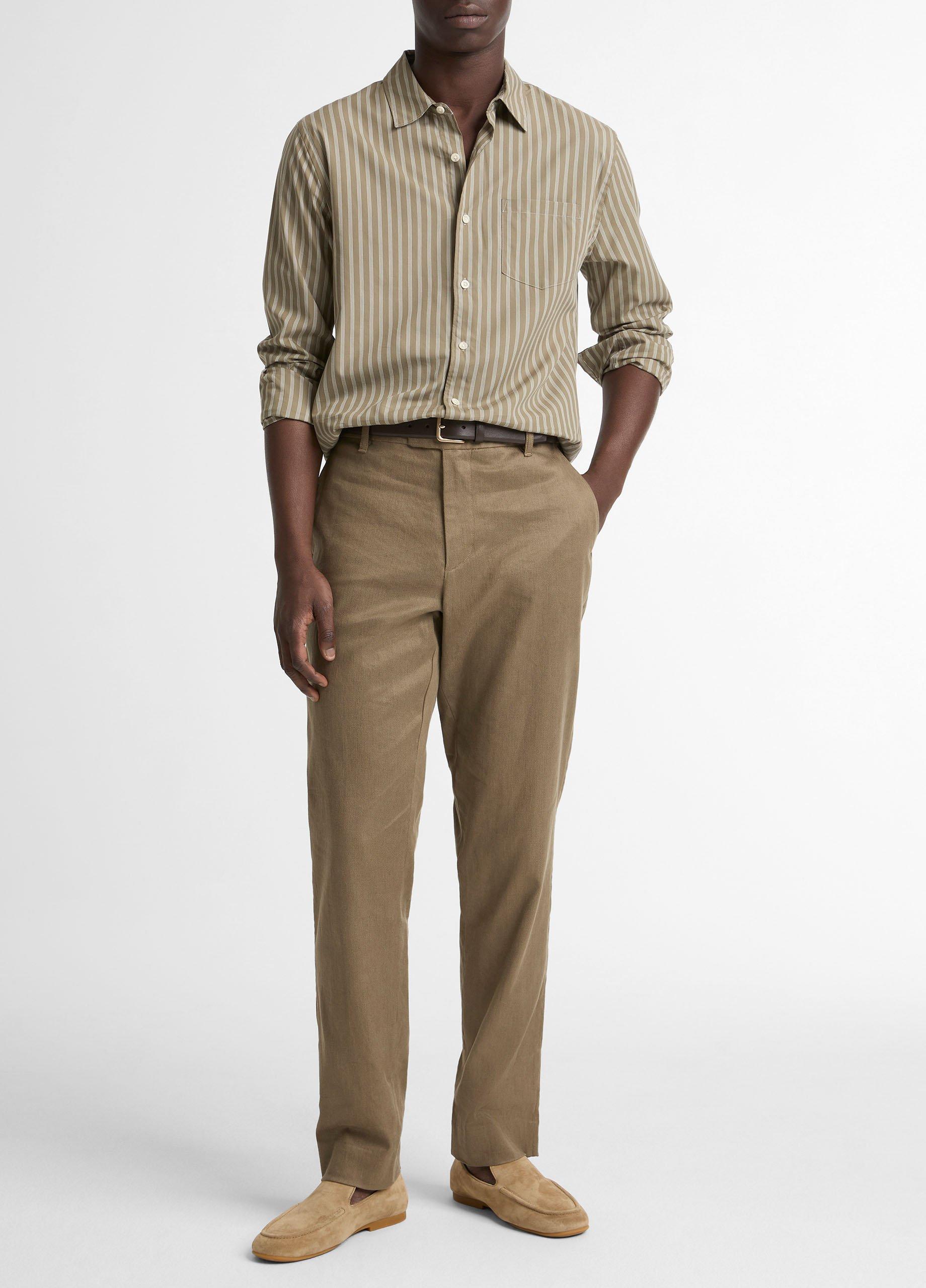 Tryon Stripe Cotton-Blend Button-Front Shirt image number 3