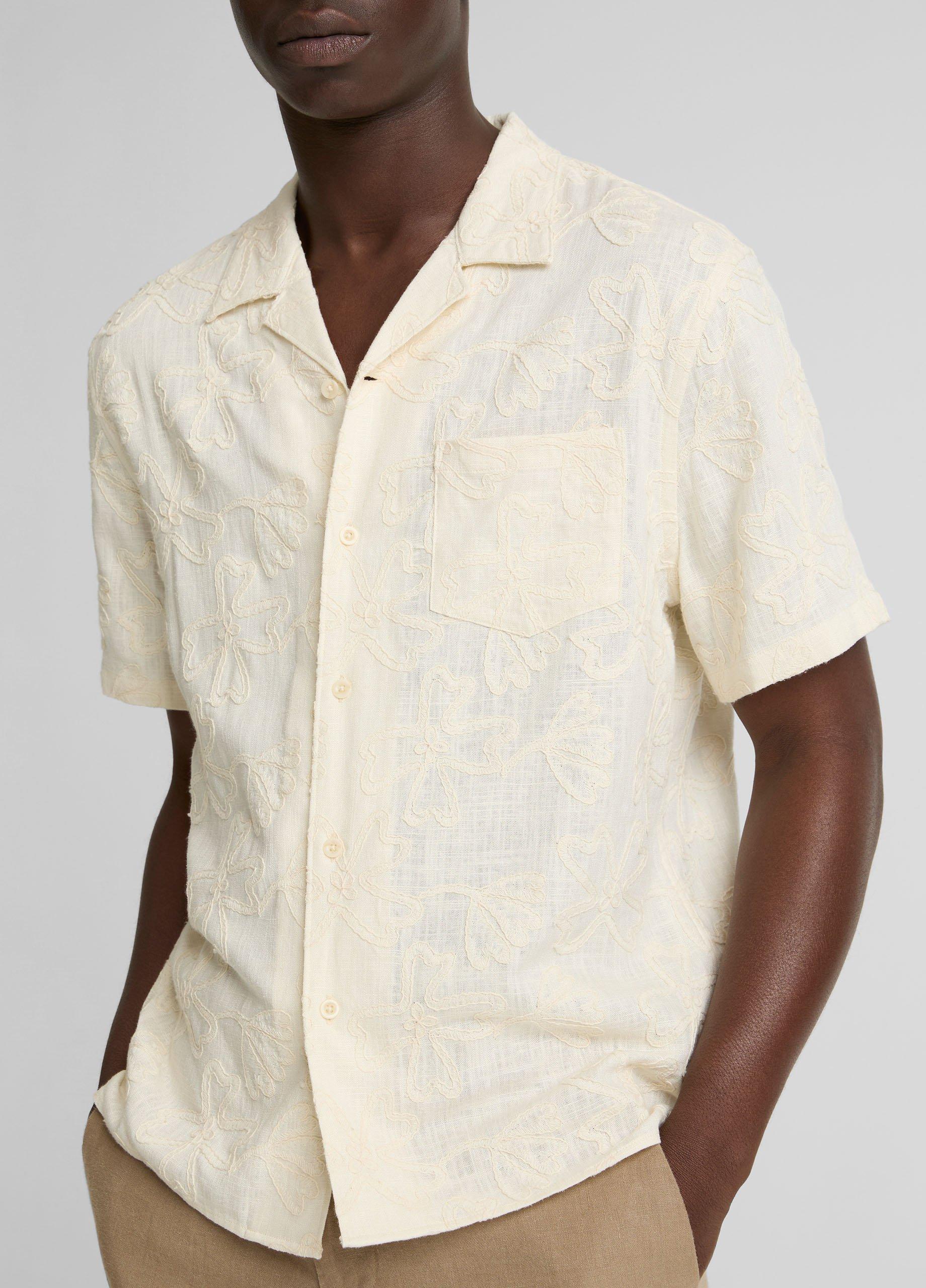 Embroidered Floral Cabana Shirt image number 1