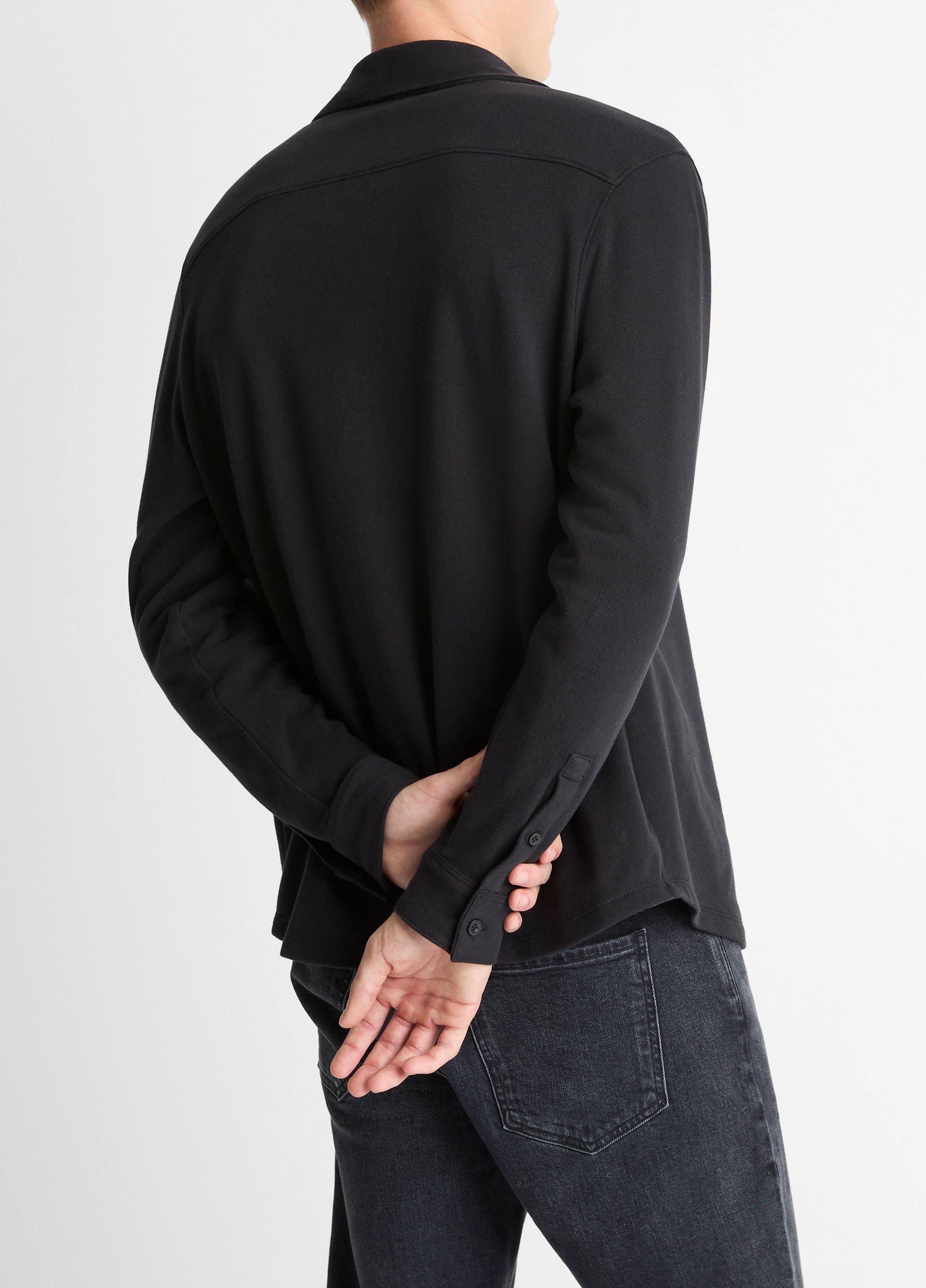 Knit Cotton-Blend Button-Front Shirt image number 2