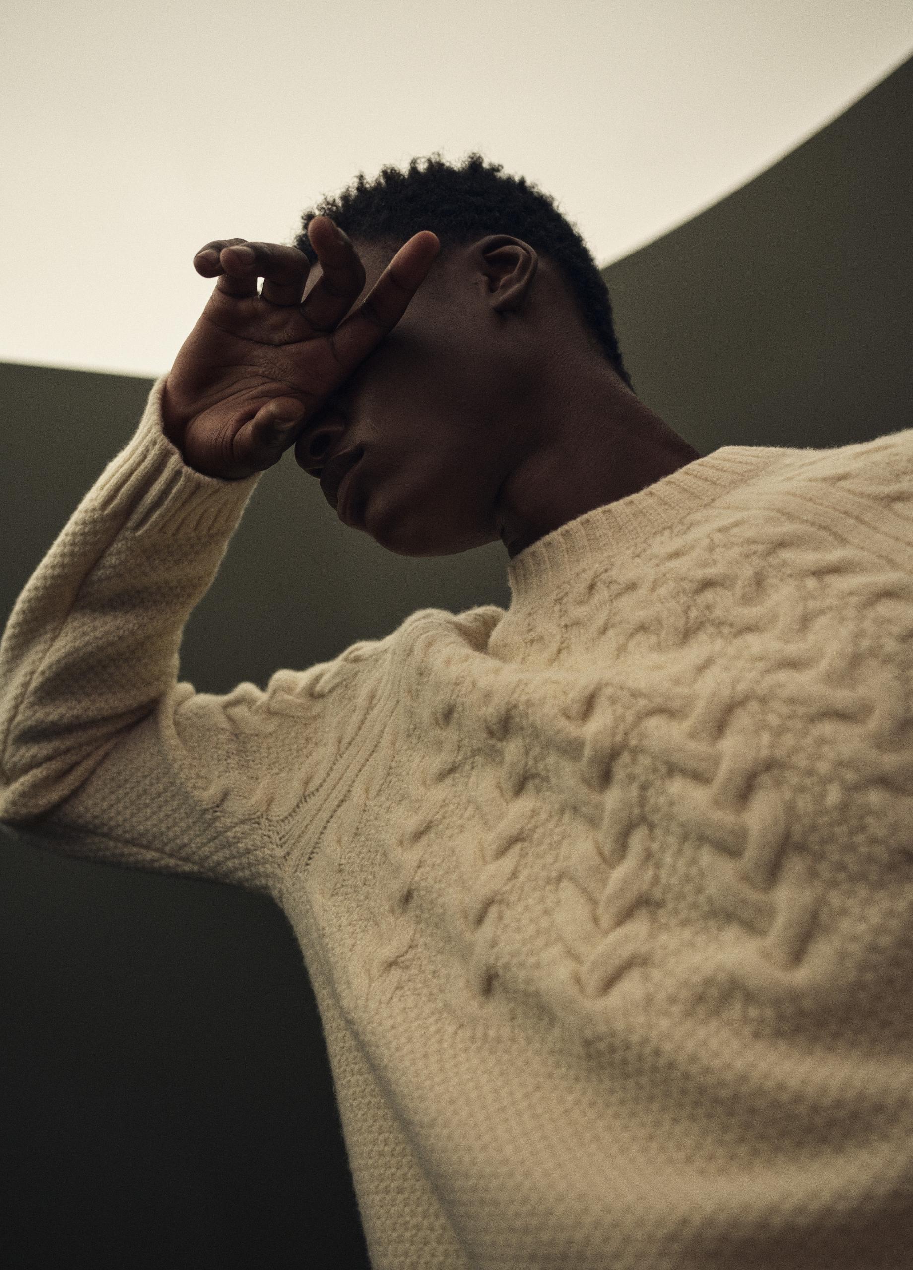 Airspun Merino Wool Cable-Yoke Sweater image number 5