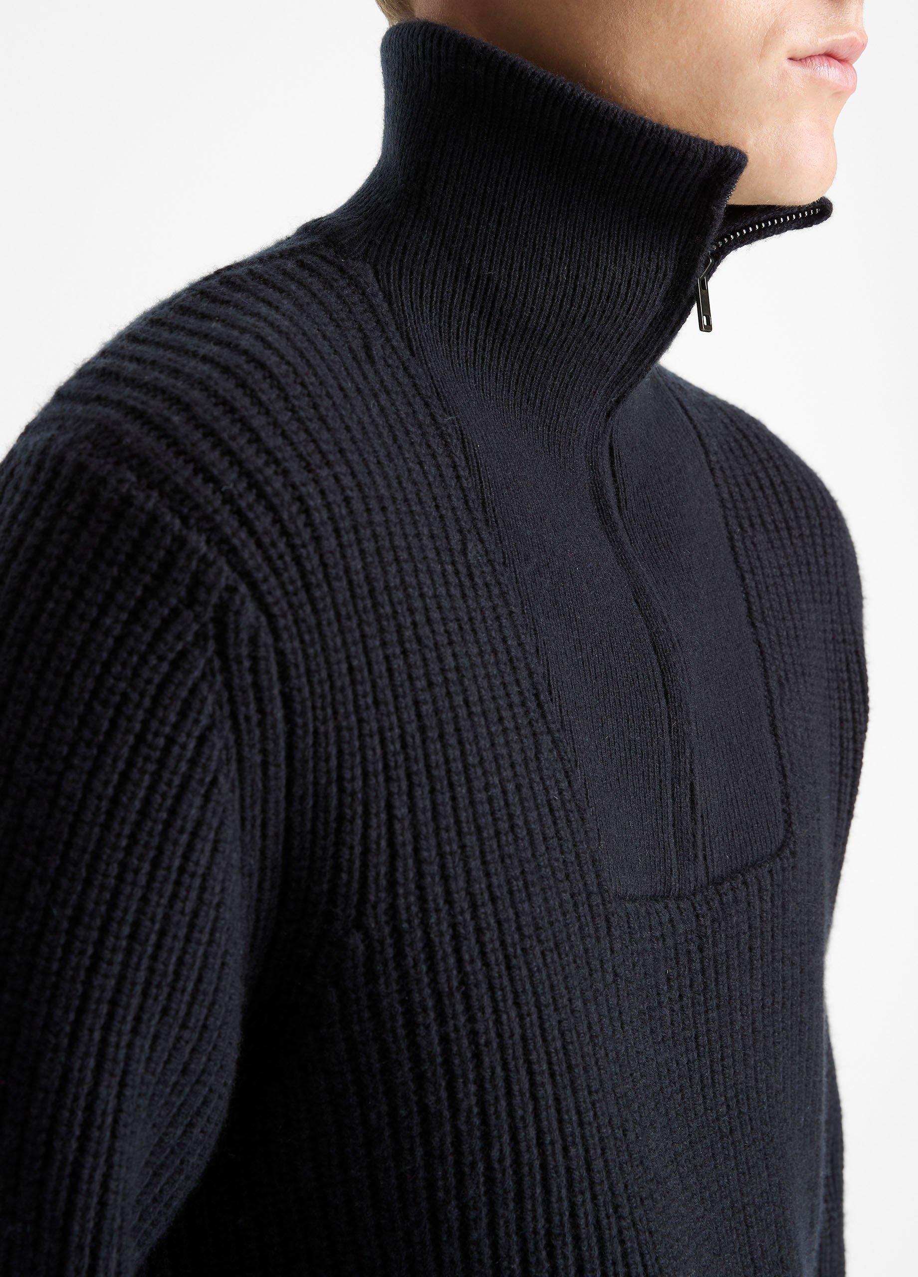 Heirloom Shaker Wool-Cashmere Quarter-Zip Sweater image number 1