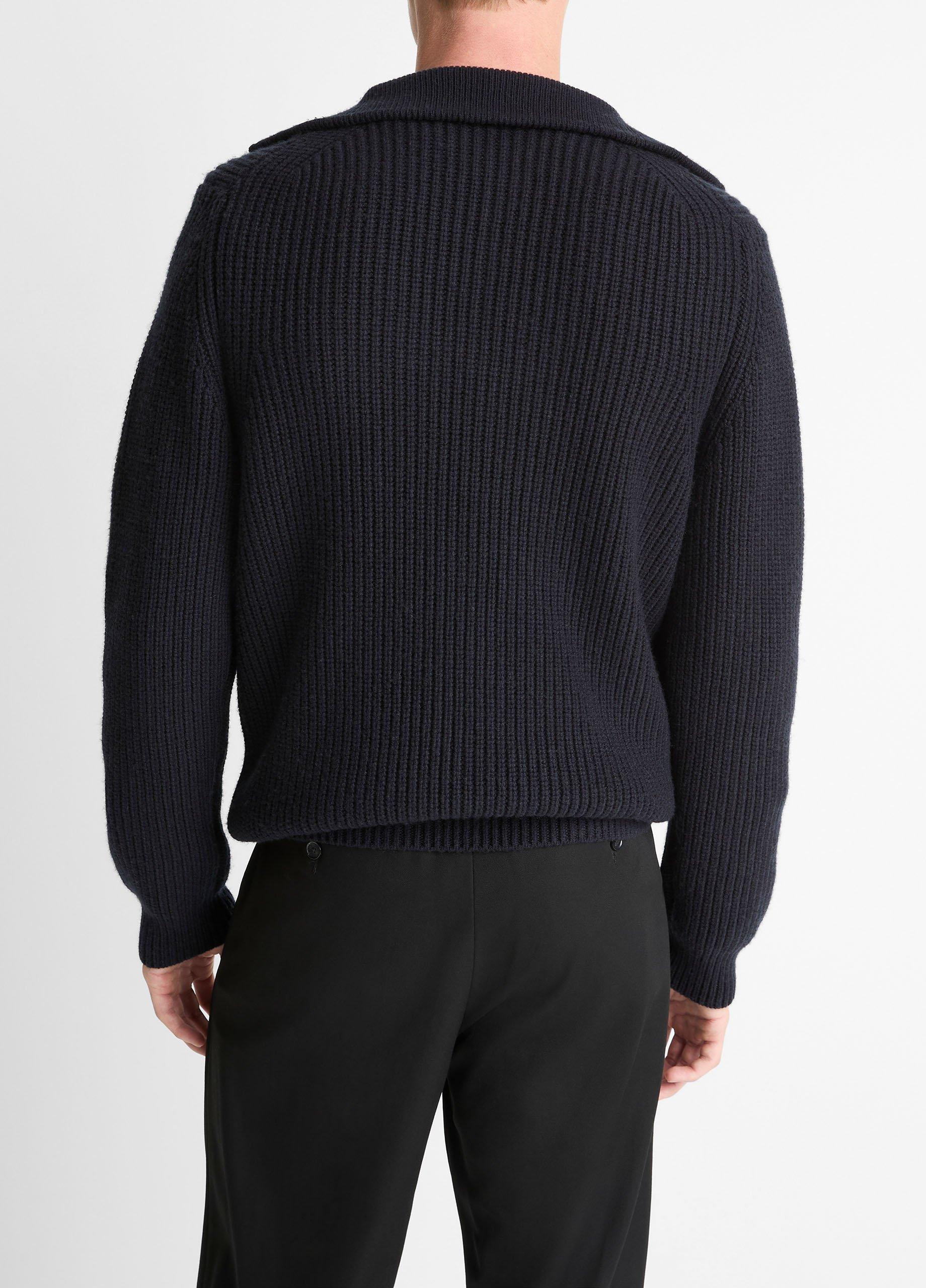 Heirloom Shaker Wool-Cashmere Quarter-Zip Sweater image number 2