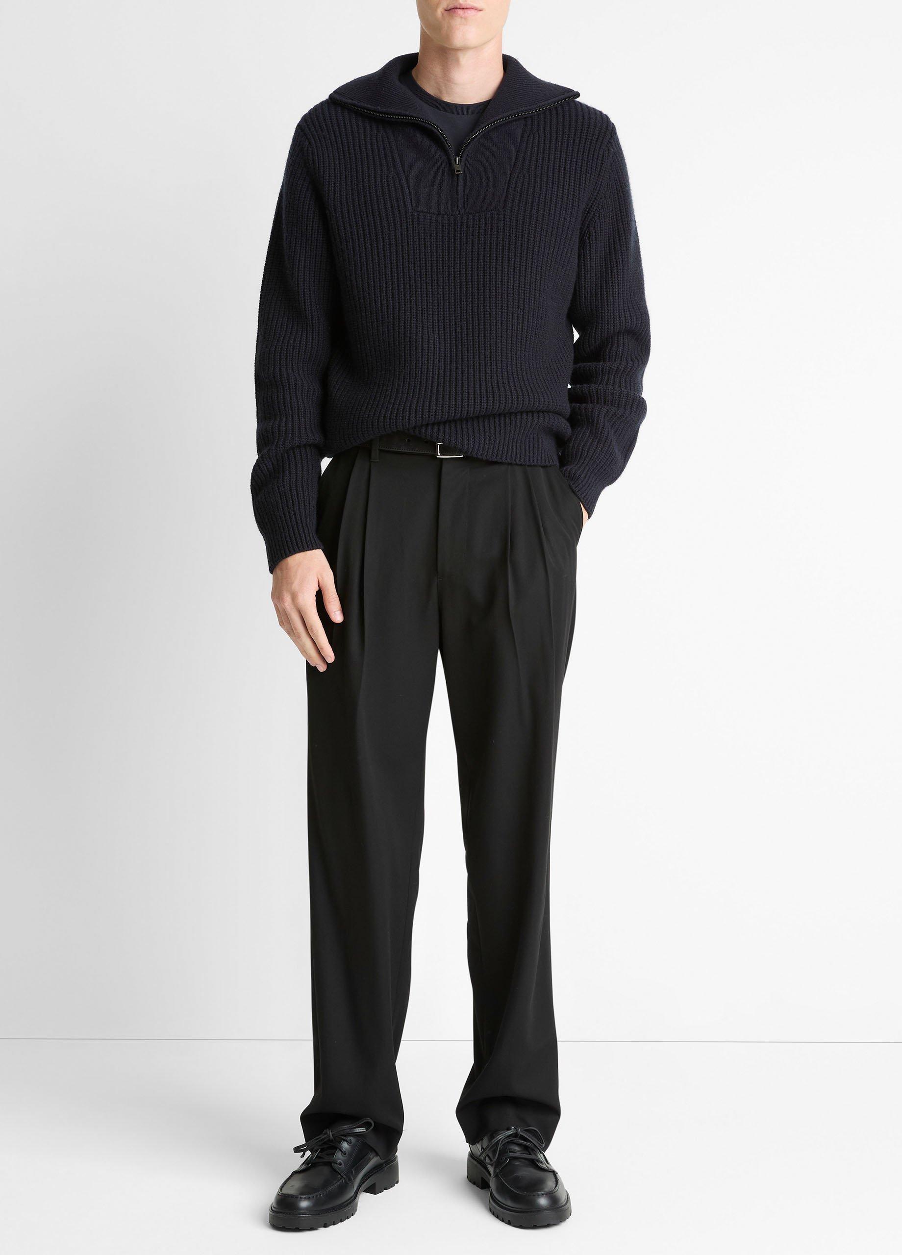 Heirloom Shaker Wool-Cashmere Quarter-Zip Sweater image number 3