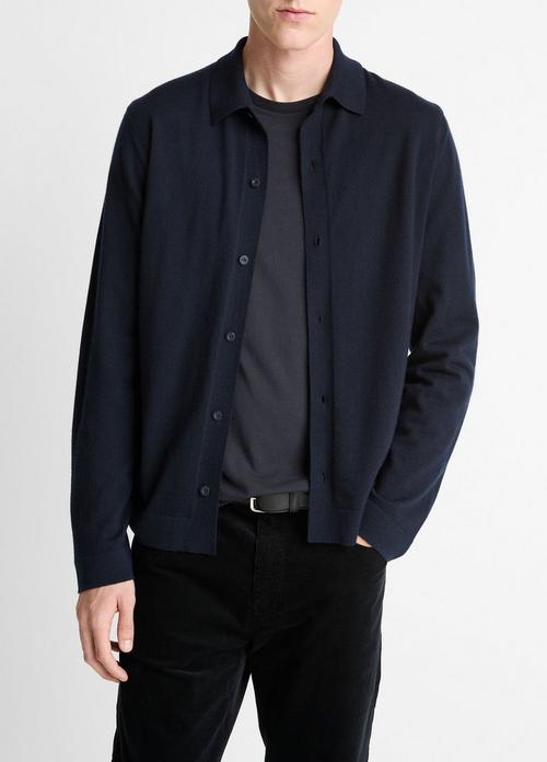 Featherweight Merino Wool-Cashmere Sweater Shirt